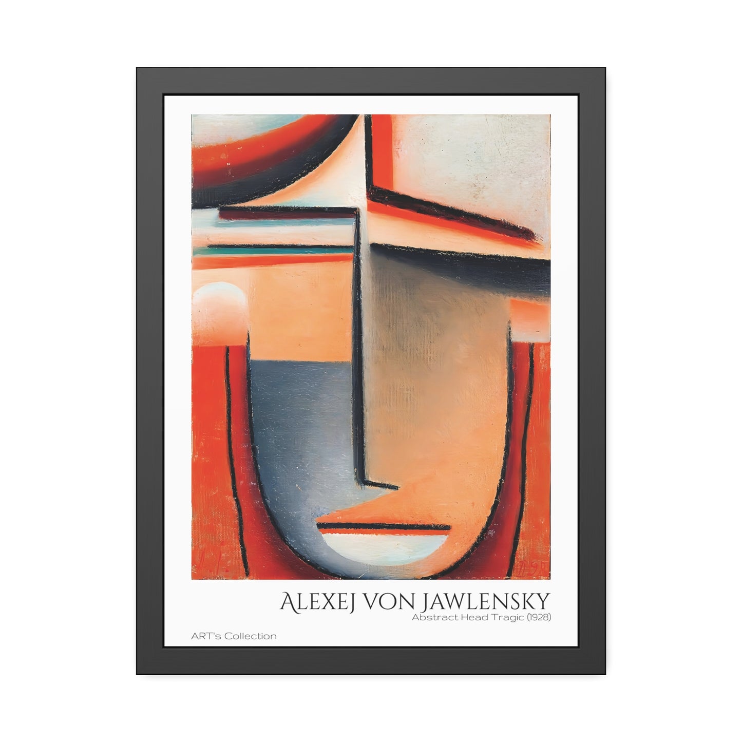 Abstract Head Tragic (1928) by Alexej von Jawlensky / Affiche Encadrée série ART's Collection