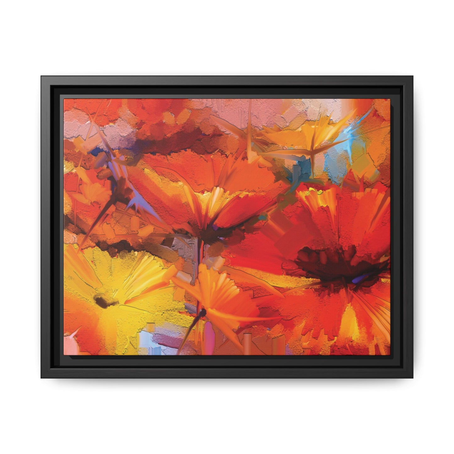 Tableau Floral Coquelicot "Série Sign Collections" / Toile encadrée sur caisse américaine