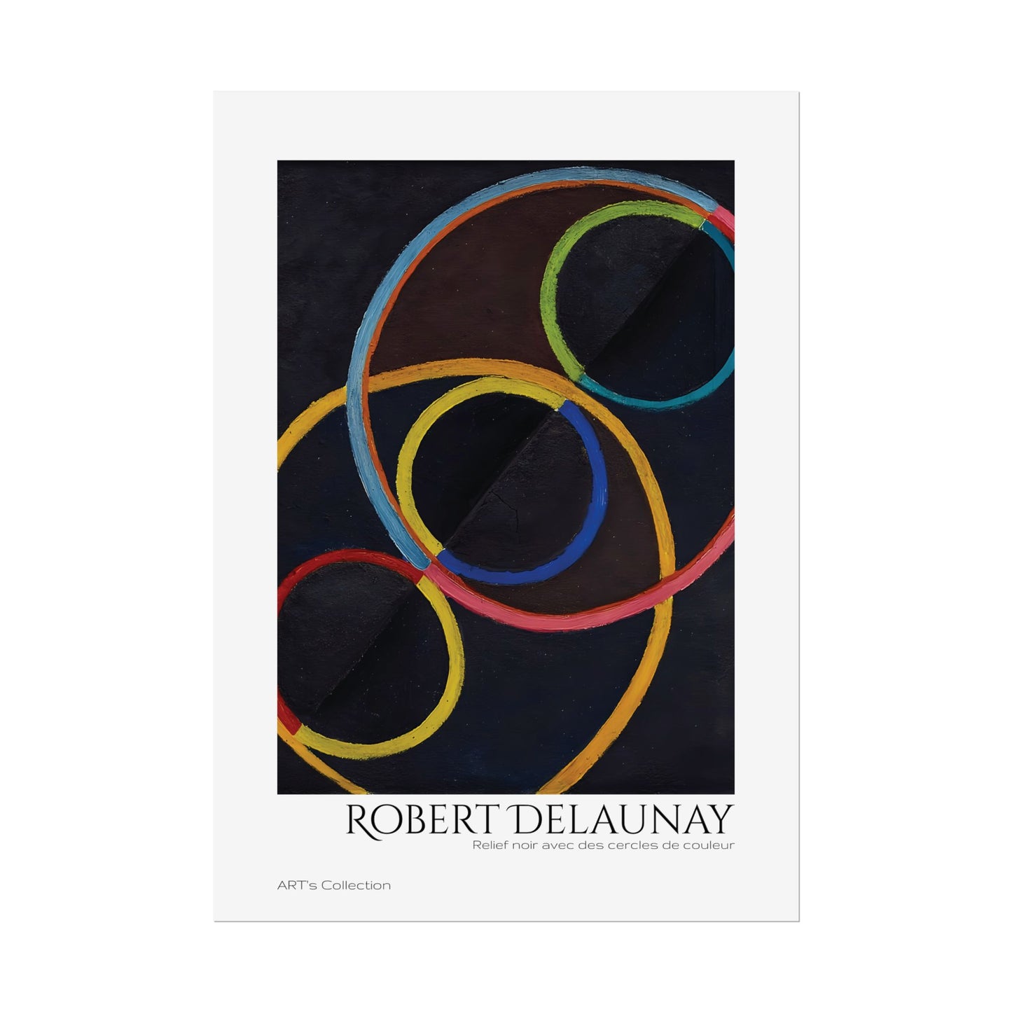 Relief noir avec des cercles de couleur by Robert Delaunay / Affiche imprimée - Série ART's Collection