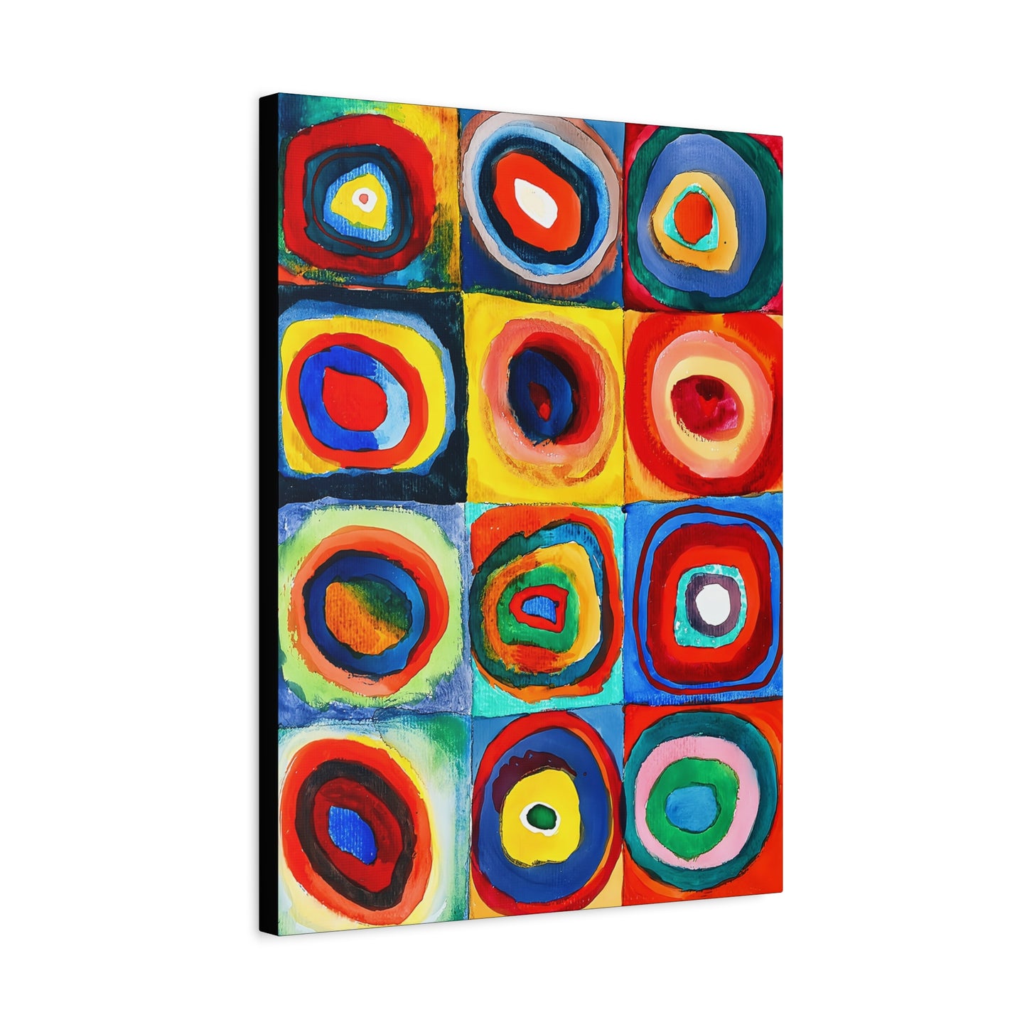 Quadrate mit konzentrischen Ringen (1913) by Wassily Kandinsky / Reproduction Fine Art sur Toile / Epaisseur 3,2cm - 1'25 po