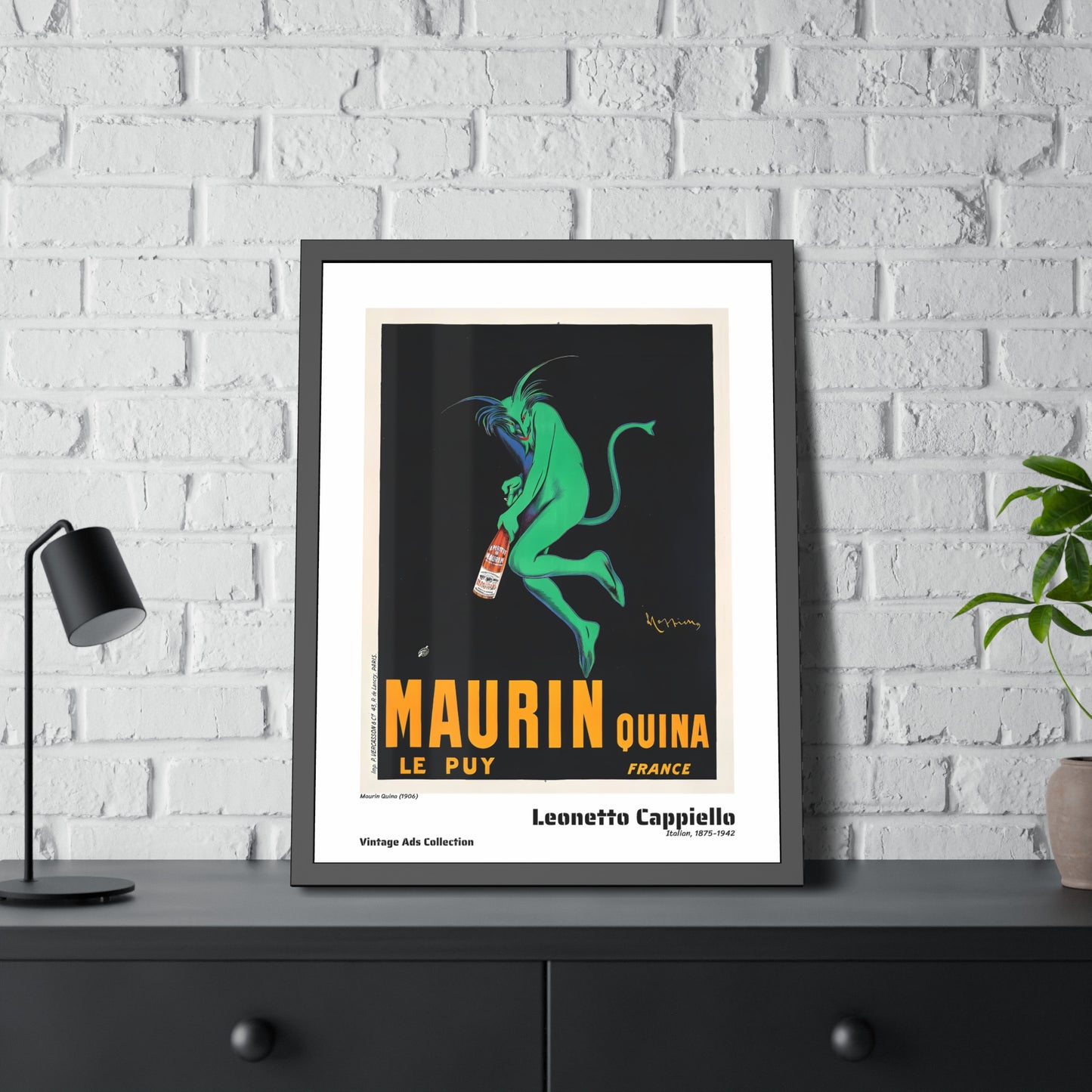 Maurin Quina (1906) by Leonetto Cappiello / Affiche Encadrée Série Vintage Ads Collection