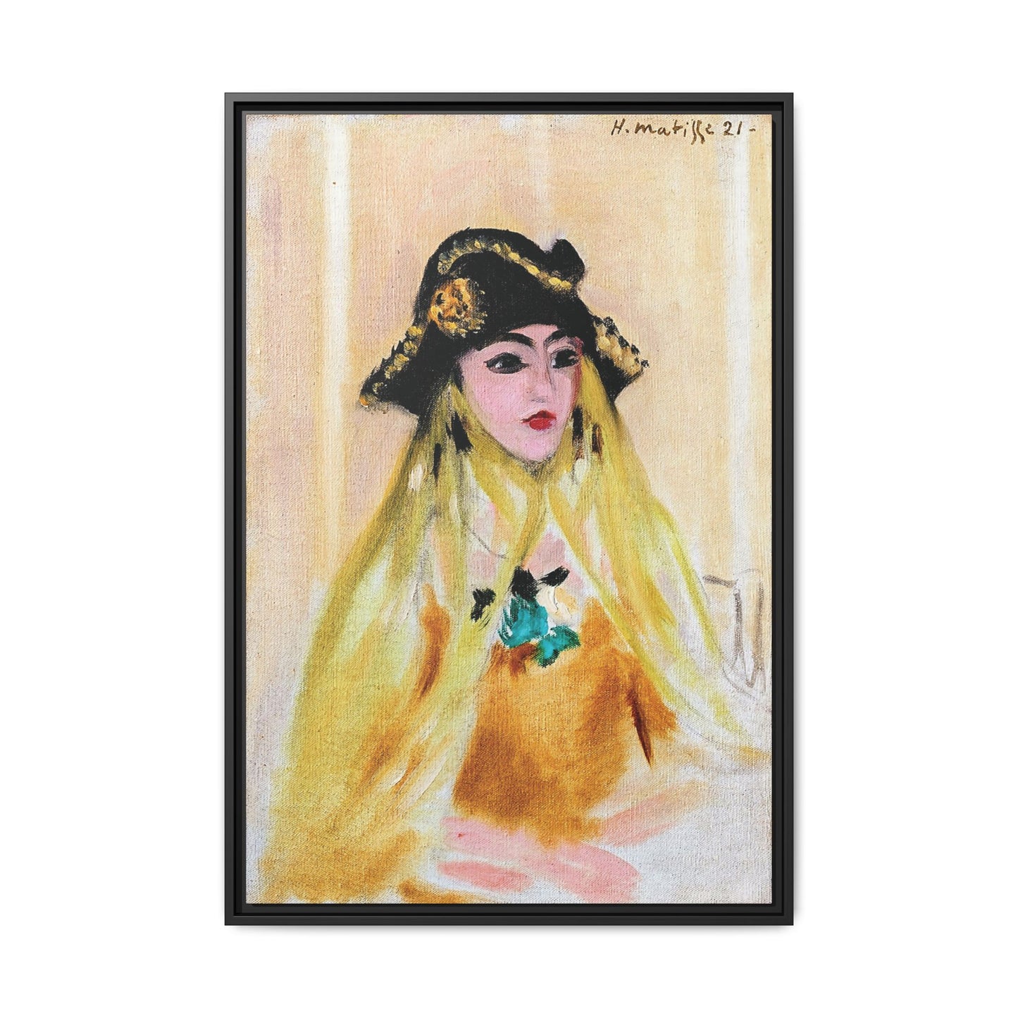 Ancilla (1921) by Henri Matisse / Toile encadrée sur caisse américaine