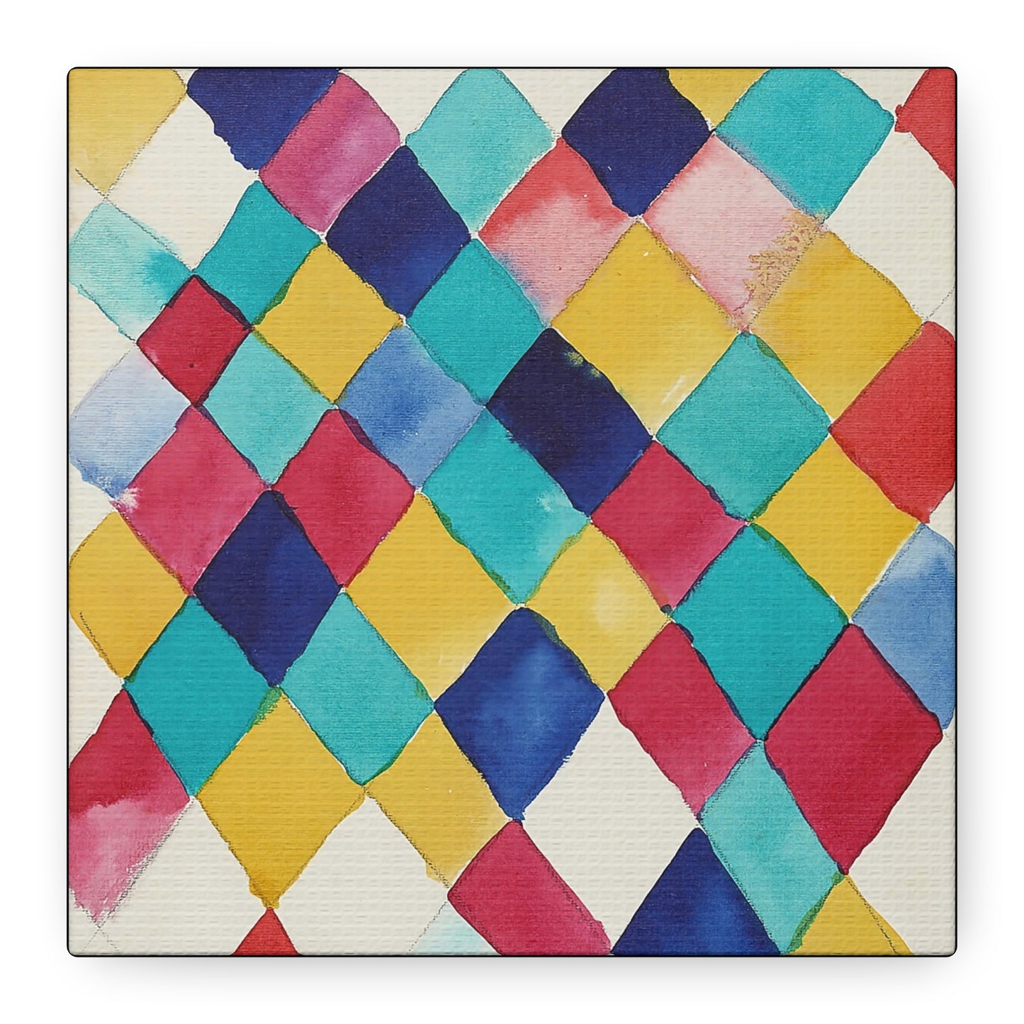 Farbstudie mit Rauten (1913) by Wassily Kandinsky / Reproduction Fine Art sur Toile / Epaisseur 3,2cm - 1'25 po