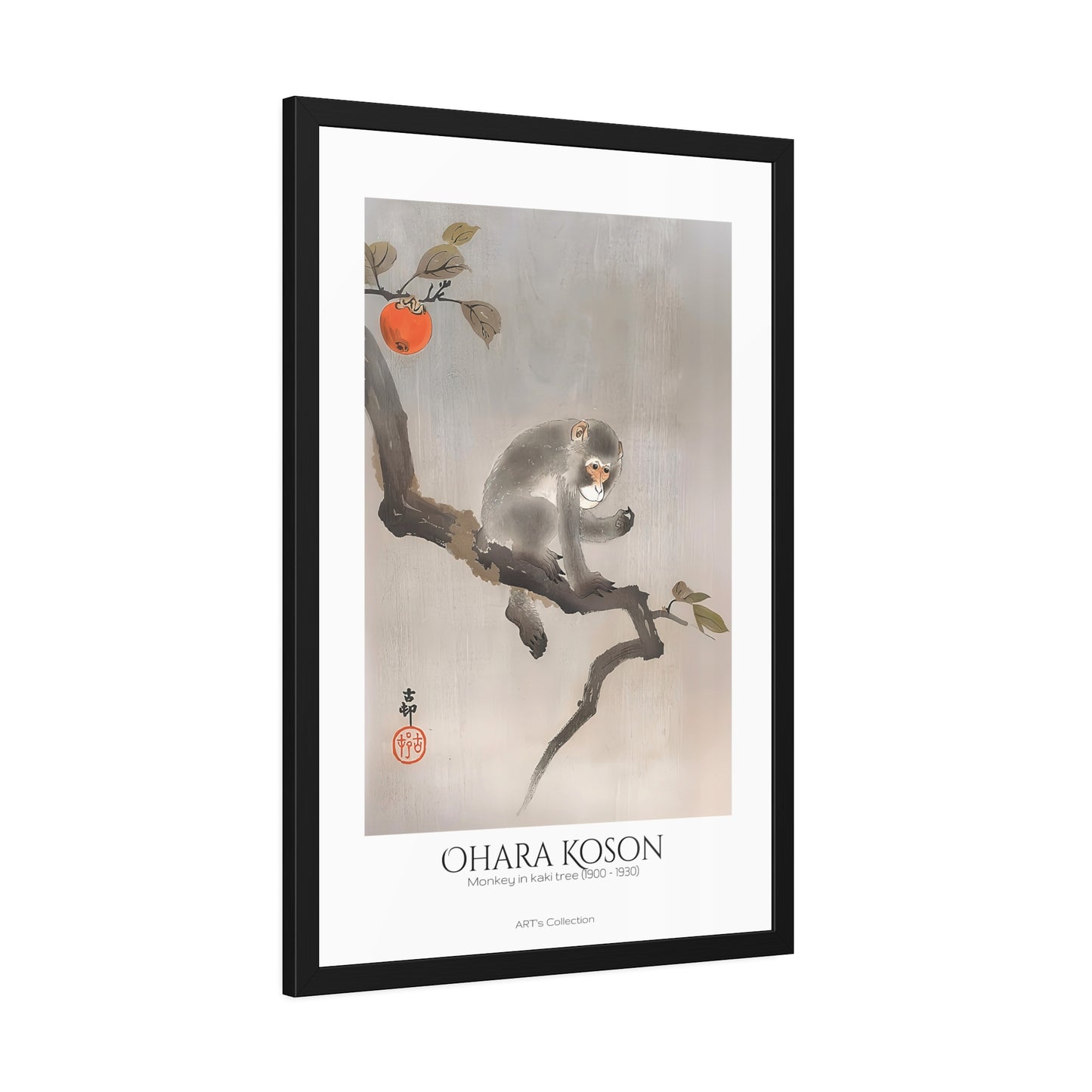 Monkey in kaki tree (1900-1930) by Ohara Koson / Affiche Encadrée série ART's Collection