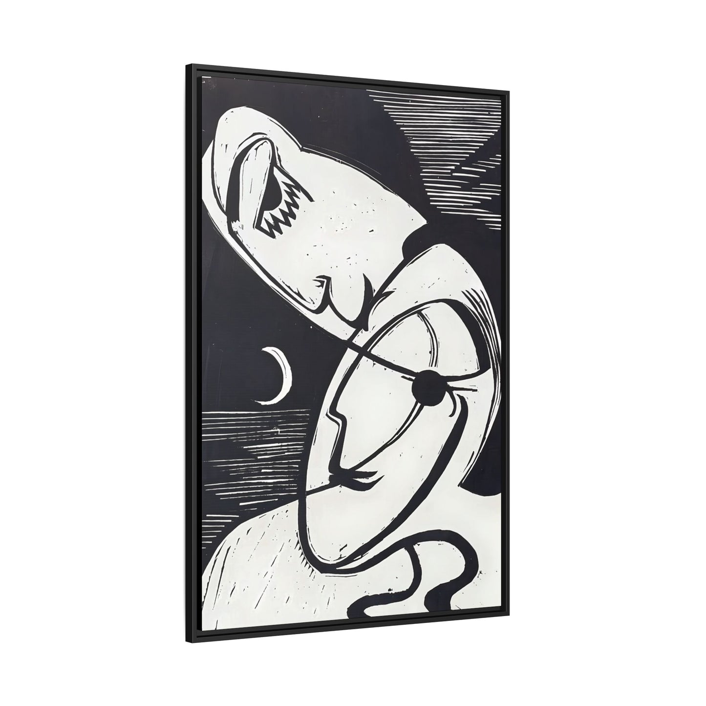 The Kiss (1930) by Ernst Ludwig Kirchner / Toile encadrée sur caisse américaine