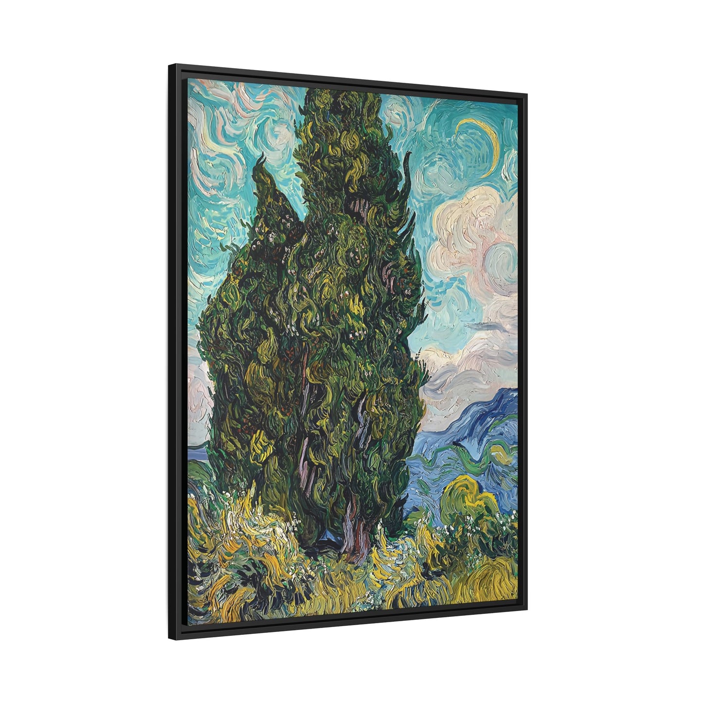 Cypresses (1889) by Vincent van Gogh / Toile encadrée sur caisse américaine