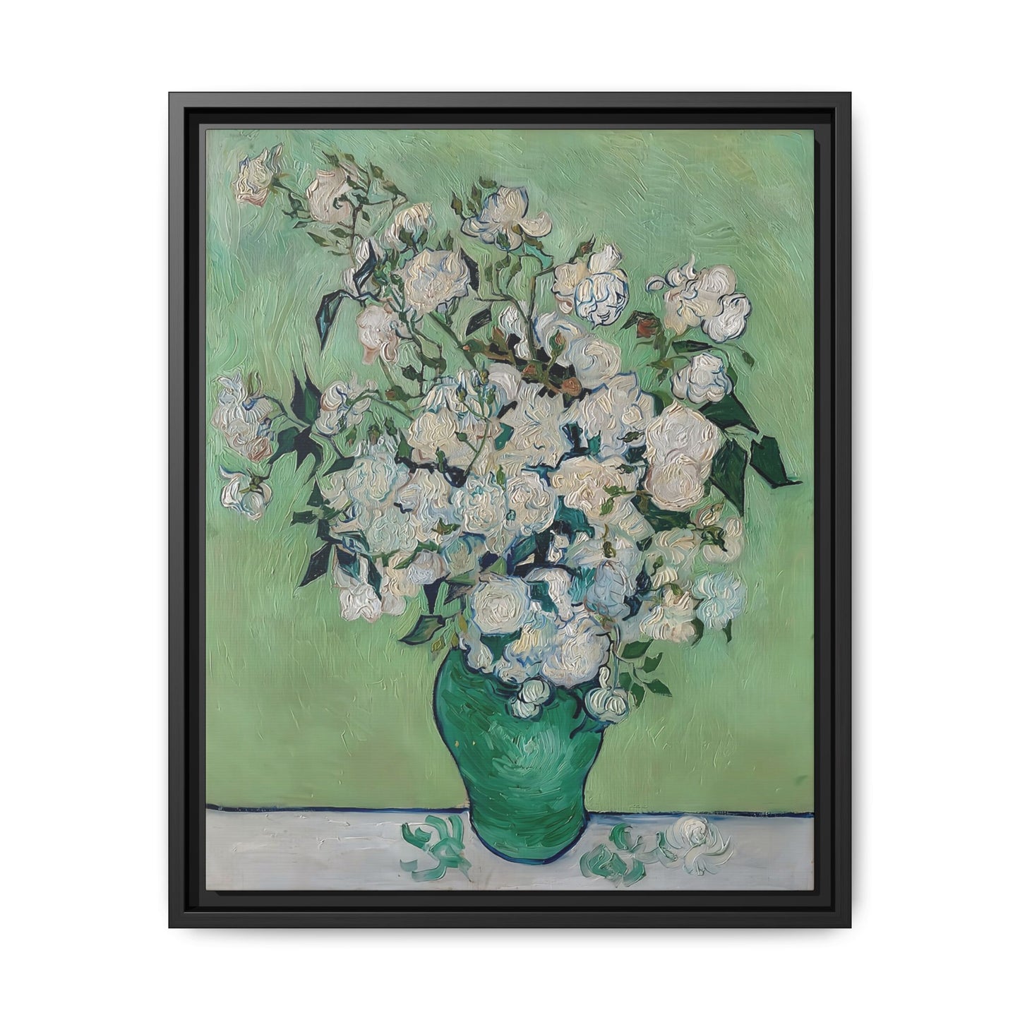 Roses (1890) by Vincent van Gogh / Toile encadrée sur caisse américaine