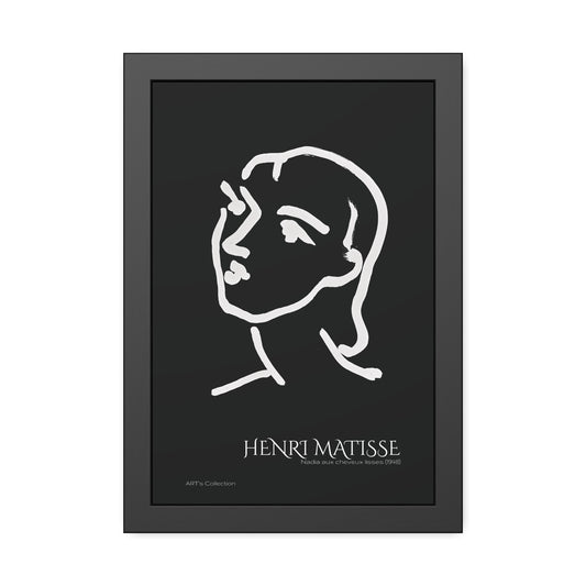 Nadia aux cheveux lisses (1948) black édition by Henri Matisse / Affiche Encadrée série ART's Collection