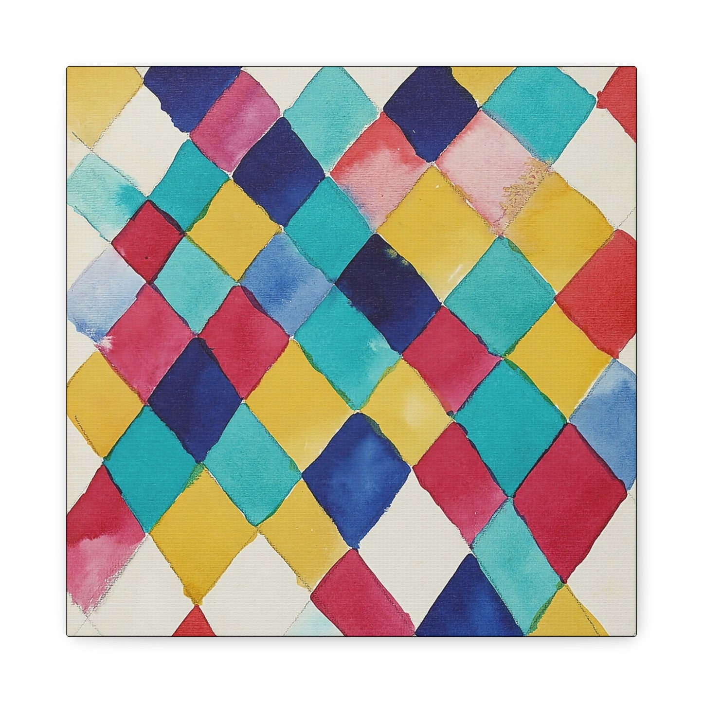 Farbstudie mit Rauten (1913) by Wassily Kandinsky / Reproduction Fine Art sur Toile / Epaisseur 3,2cm - 1'25 po