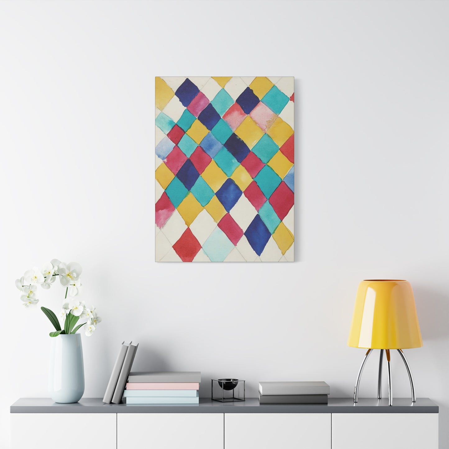 Farbstudie mit Rauten (1913) by Wassily Kandinsky / Reproduction Fine Art sur Toile / Epaisseur 3,2cm - 1'25 po