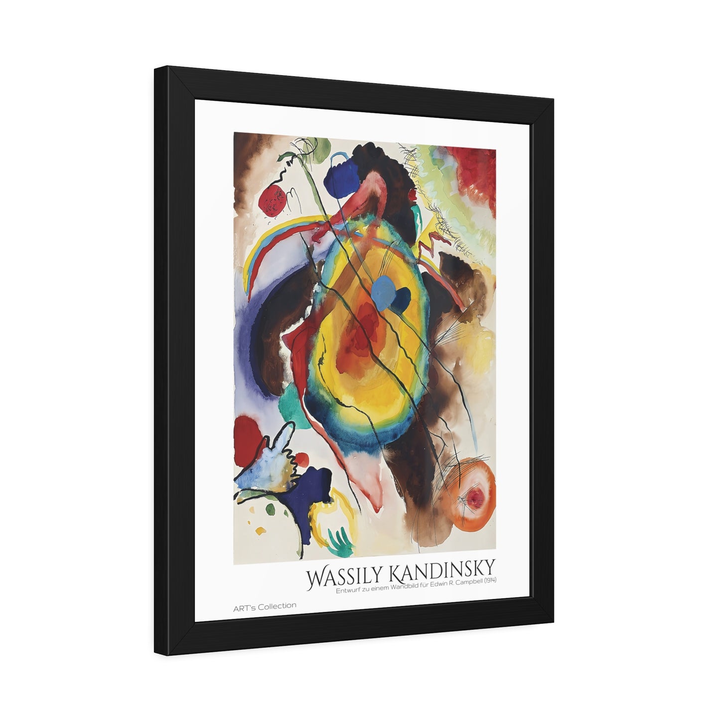 Entwurf zu einem Wandbild für Edwin R. Campbell (1914) by Wassily Kandinsky / Affiche Encadrée série ART's Collection