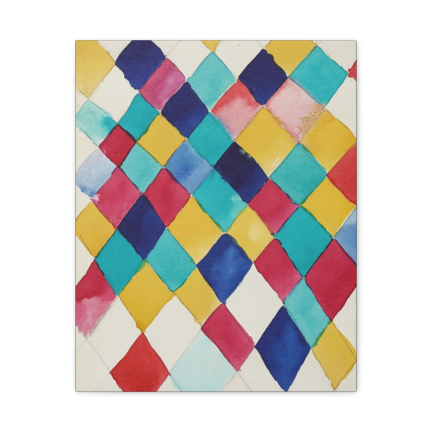 Farbstudie mit Rauten (1913) by Wassily Kandinsky / Reproduction Fine Art sur Toile / Epaisseur 3,2cm - 1'25 po