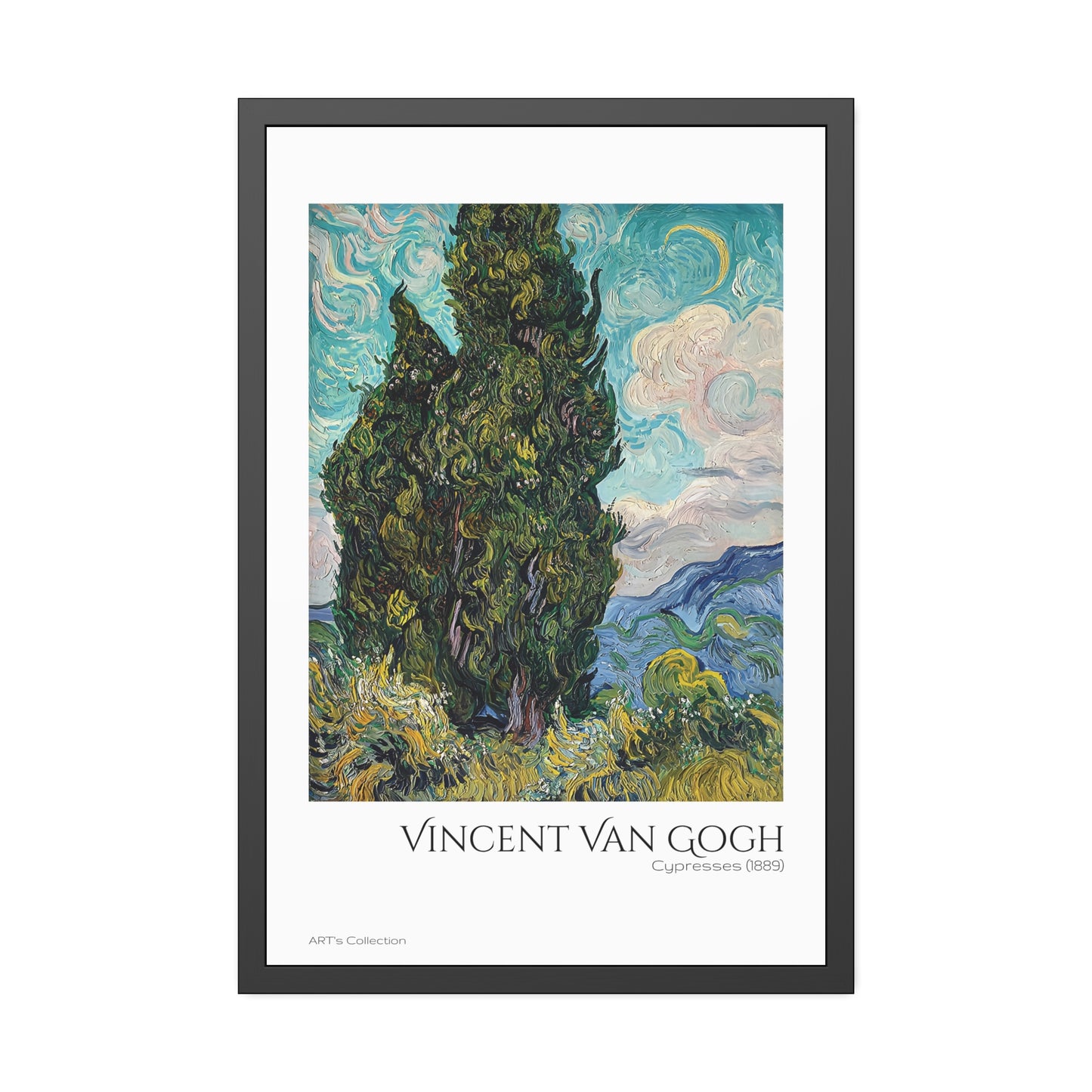 Cypresses (1889) by Vincent Van Gogh / Affiche Encadrée série ART's Collection