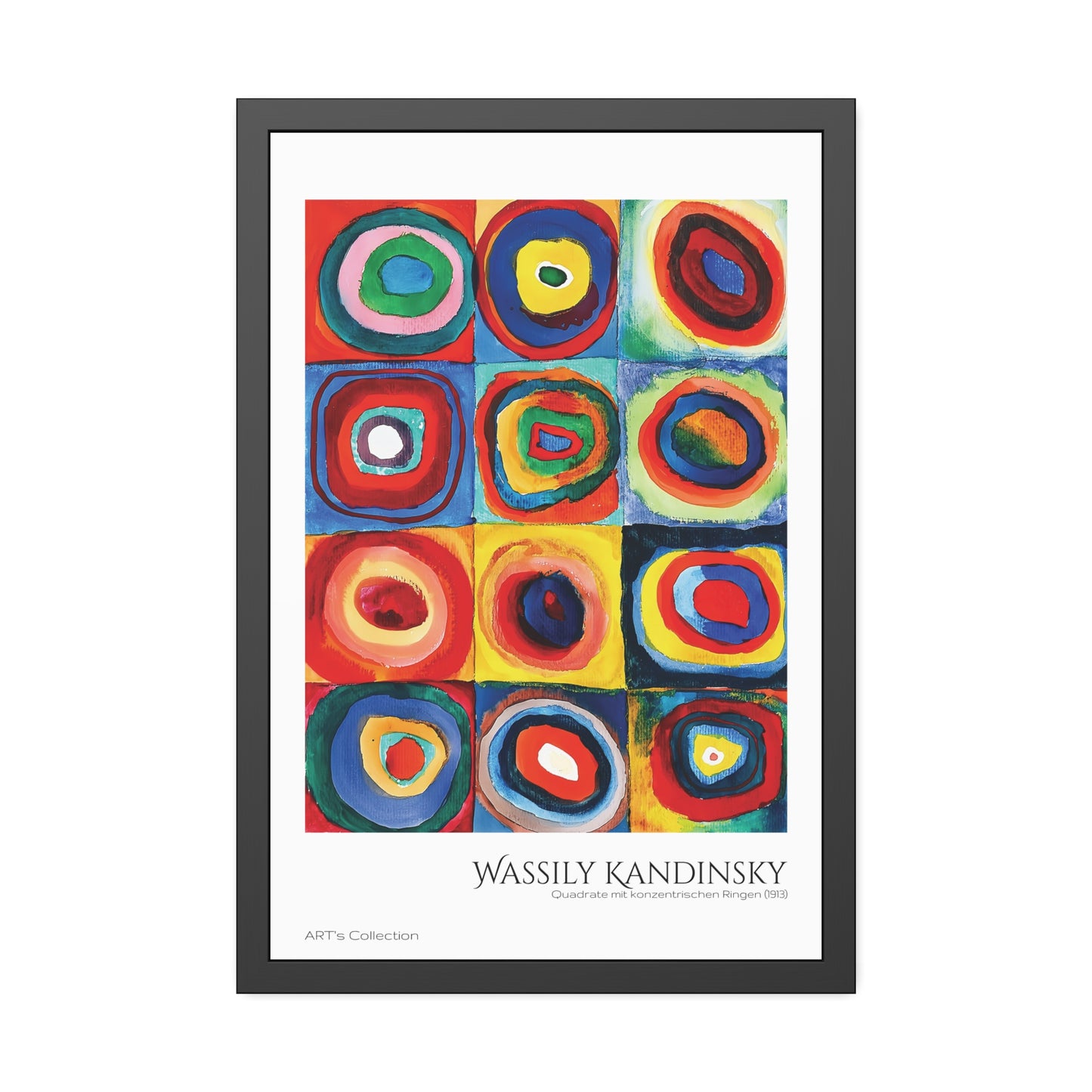 Quadrate mit konzentrischen Ringen (1913) by Wassily Kandinsky / Affiche Encadrée série ART's Collection