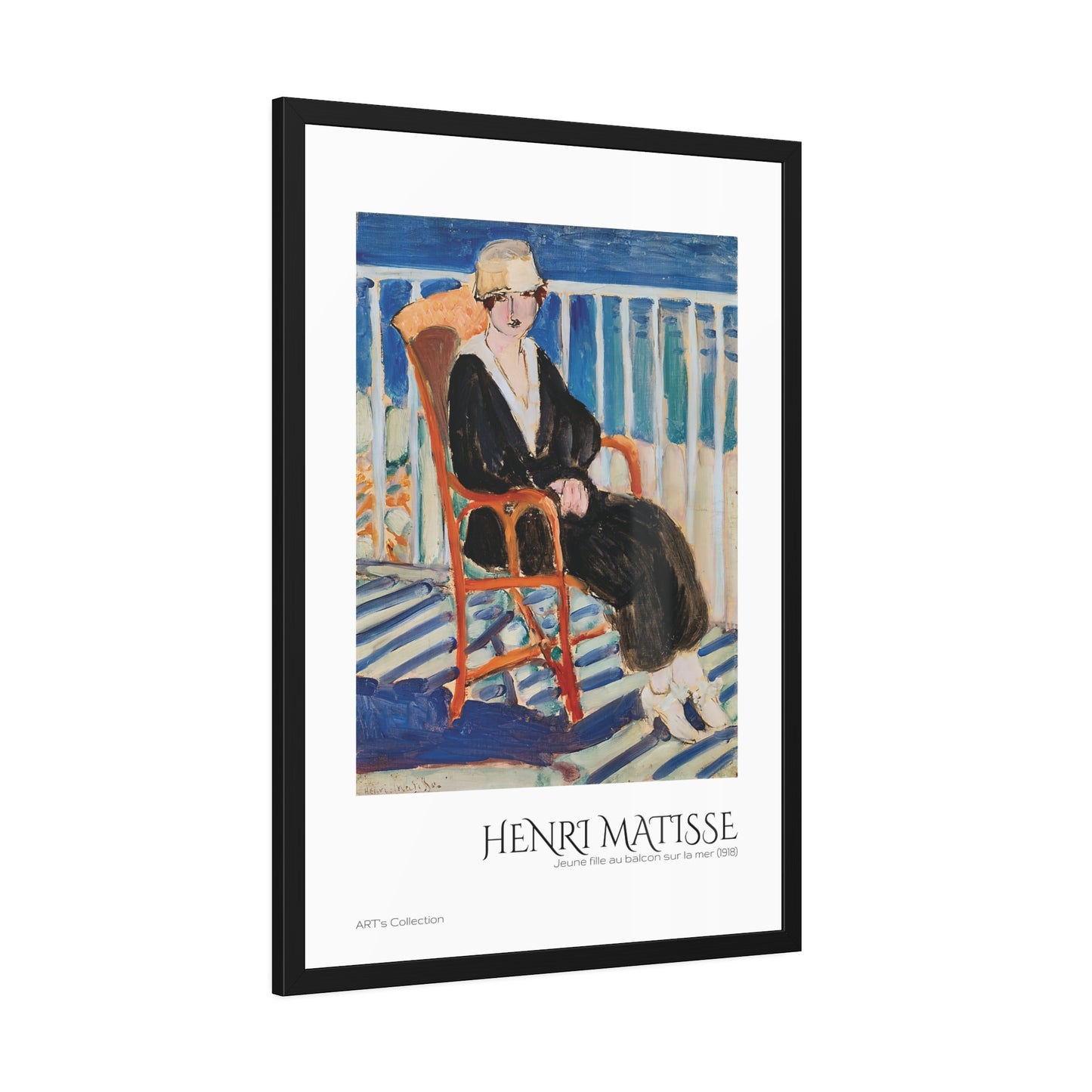 Jeune fille au balcon sur la mer (1918) by Henri Matisse / Affiche Encadrée série ART's Collection