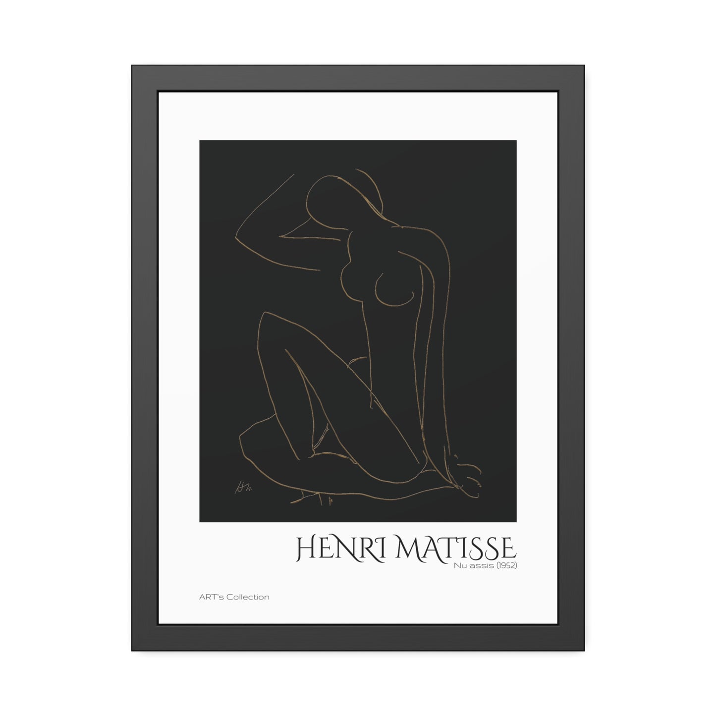 Nu assis (1952) by Henri Matisse version imposition / Affiche Encadrée série ART's Collection