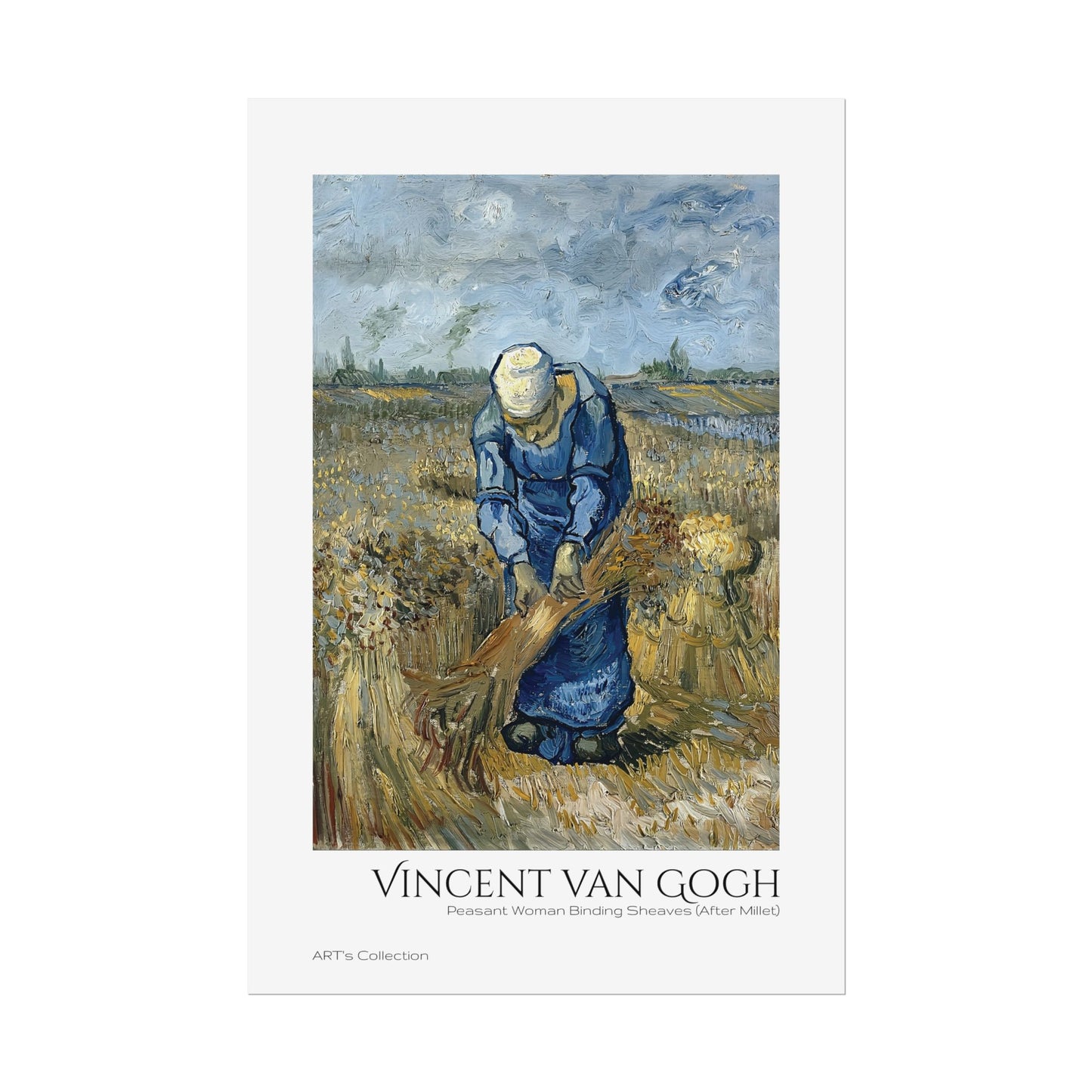 Peasant Woman Binding Sheaves (After Millet) by Vincent van Gogh / Affiche imprimée - Série ART's Collection