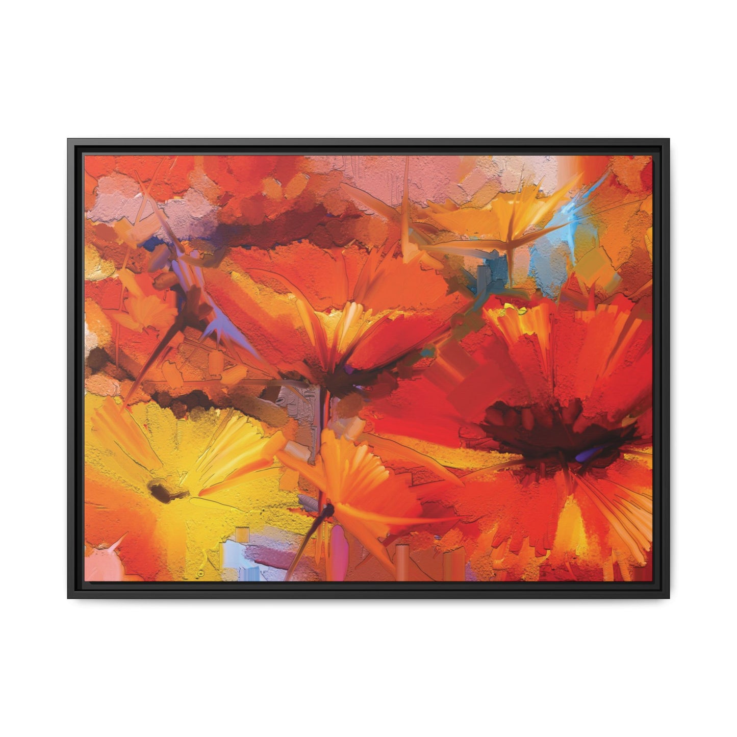 Tableau Floral Coquelicot "Série Sign Collections" / Toile encadrée sur caisse américaine