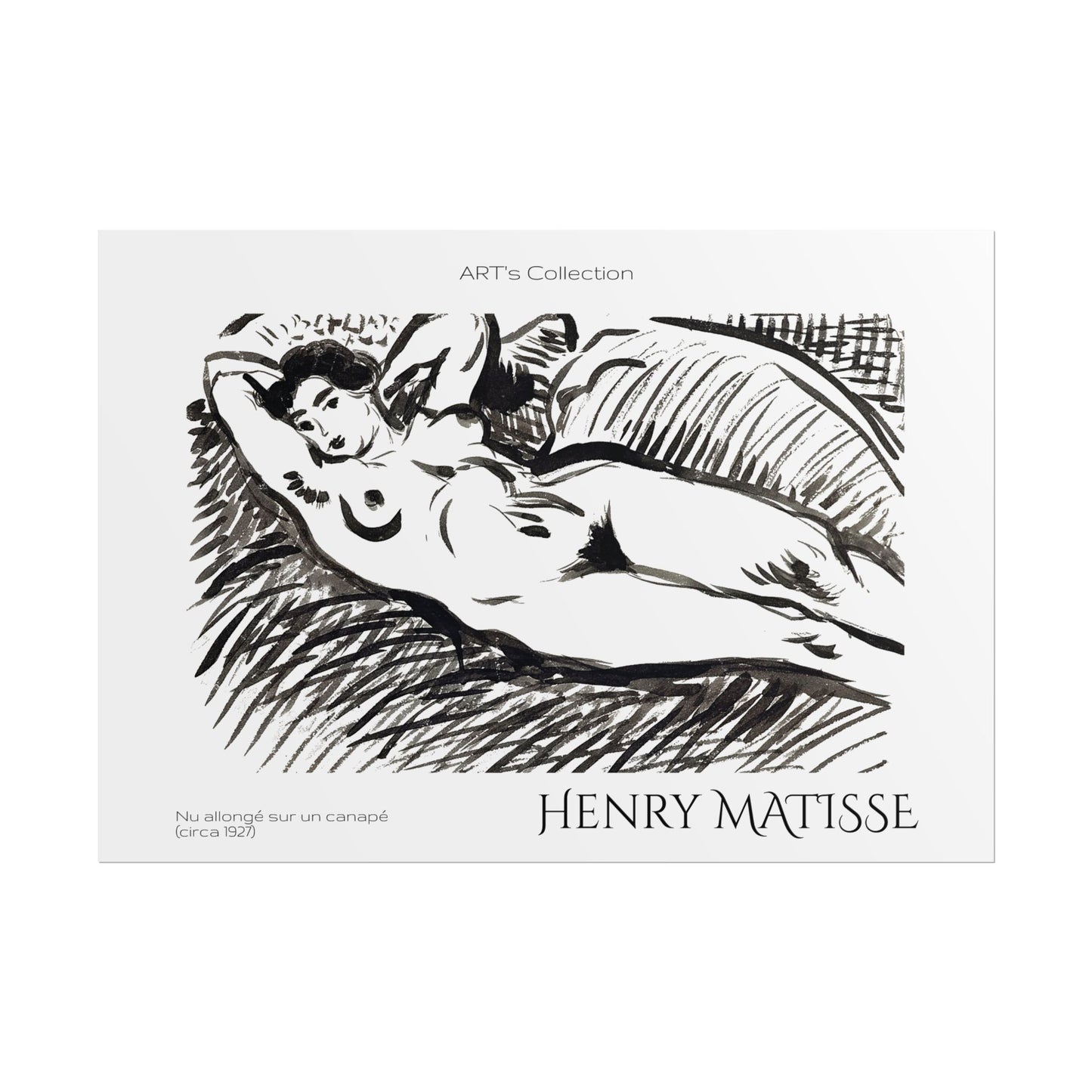 Nu allongé sur un canapé (circa 1927) by Henry Matisse / Affiche imprimée - Série ART's Collection