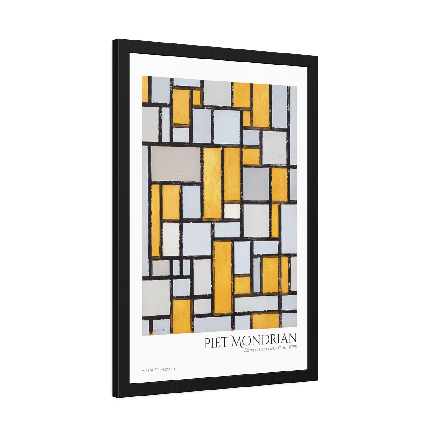 Composition with Grid 1 (1918) by Piet Mondrian / Affiche Encadrée série ART's Collection