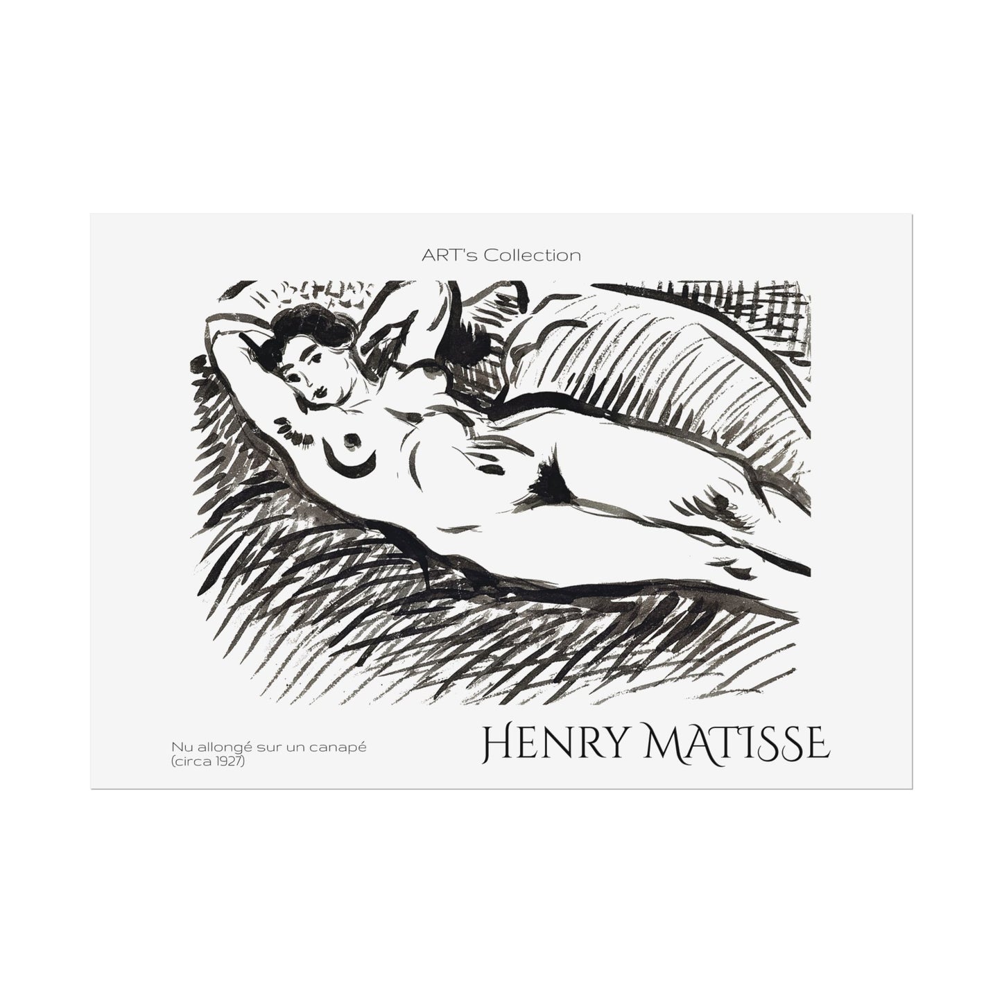 Nu allongé sur un canapé (circa 1927) by Henry Matisse / Affiche imprimée - Série ART's Collection