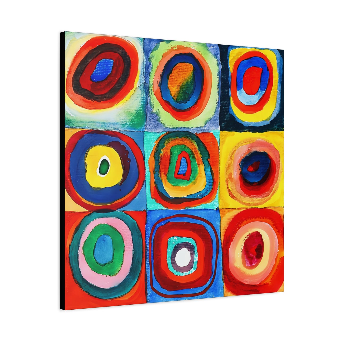 Quadrate mit konzentrischen Ringen (1913) by Wassily Kandinsky / Reproduction Fine Art sur Toile / Epaisseur 3,2cm - 1'25 po