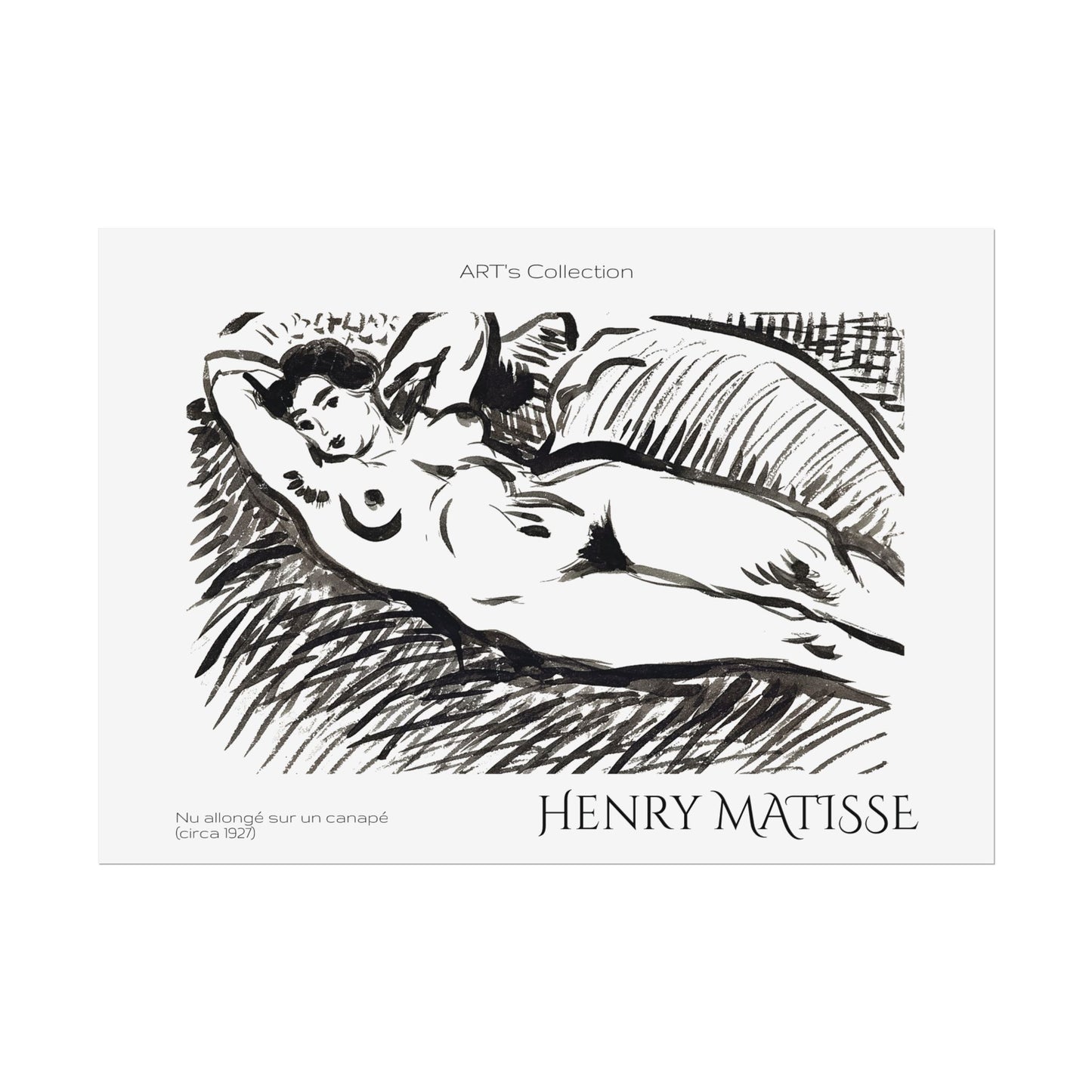 Nu allongé sur un canapé (circa 1927) by Henry Matisse / Affiche imprimée - Série ART's Collection