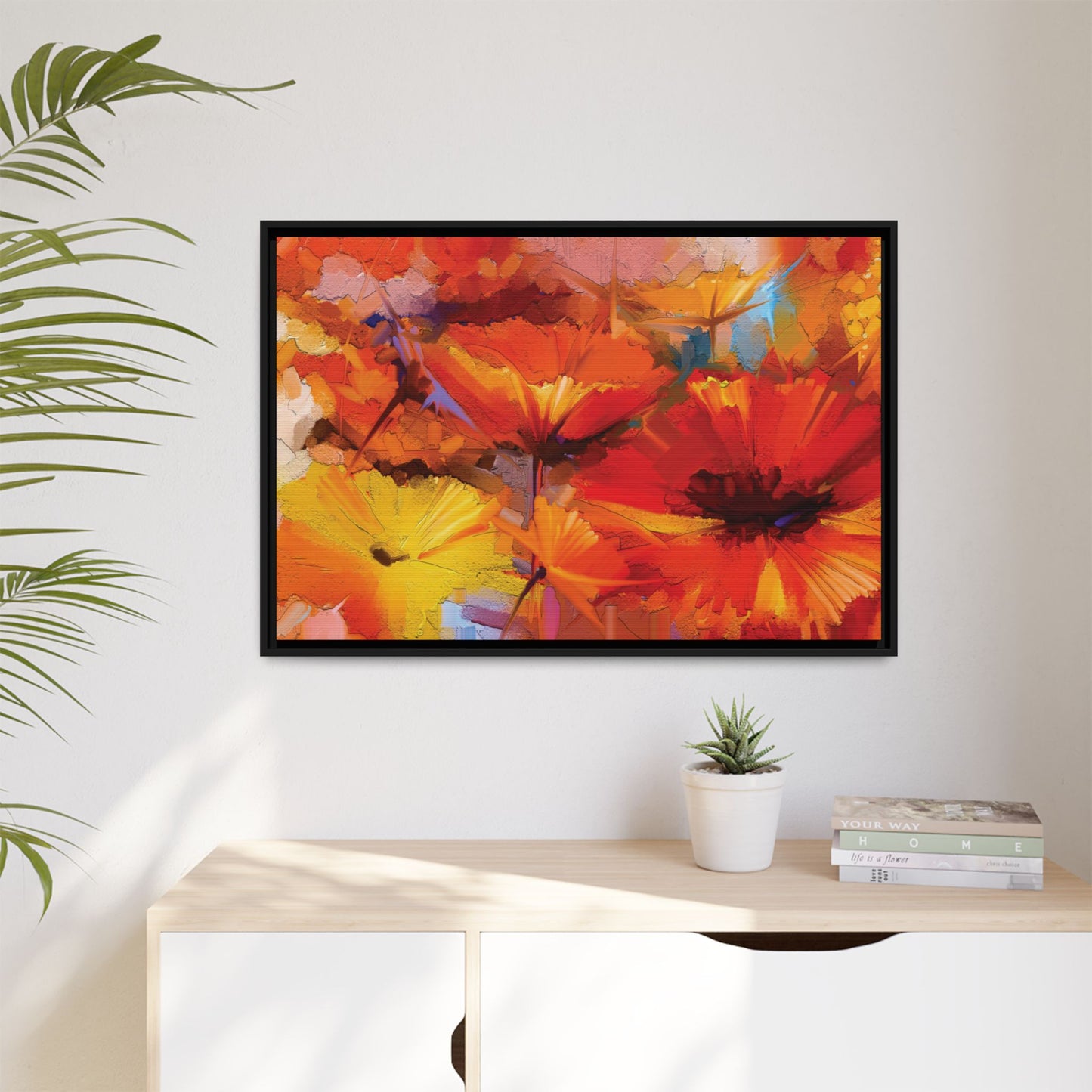 Tableau Floral Coquelicot "Série Sign Collections" / Toile encadrée sur caisse américaine