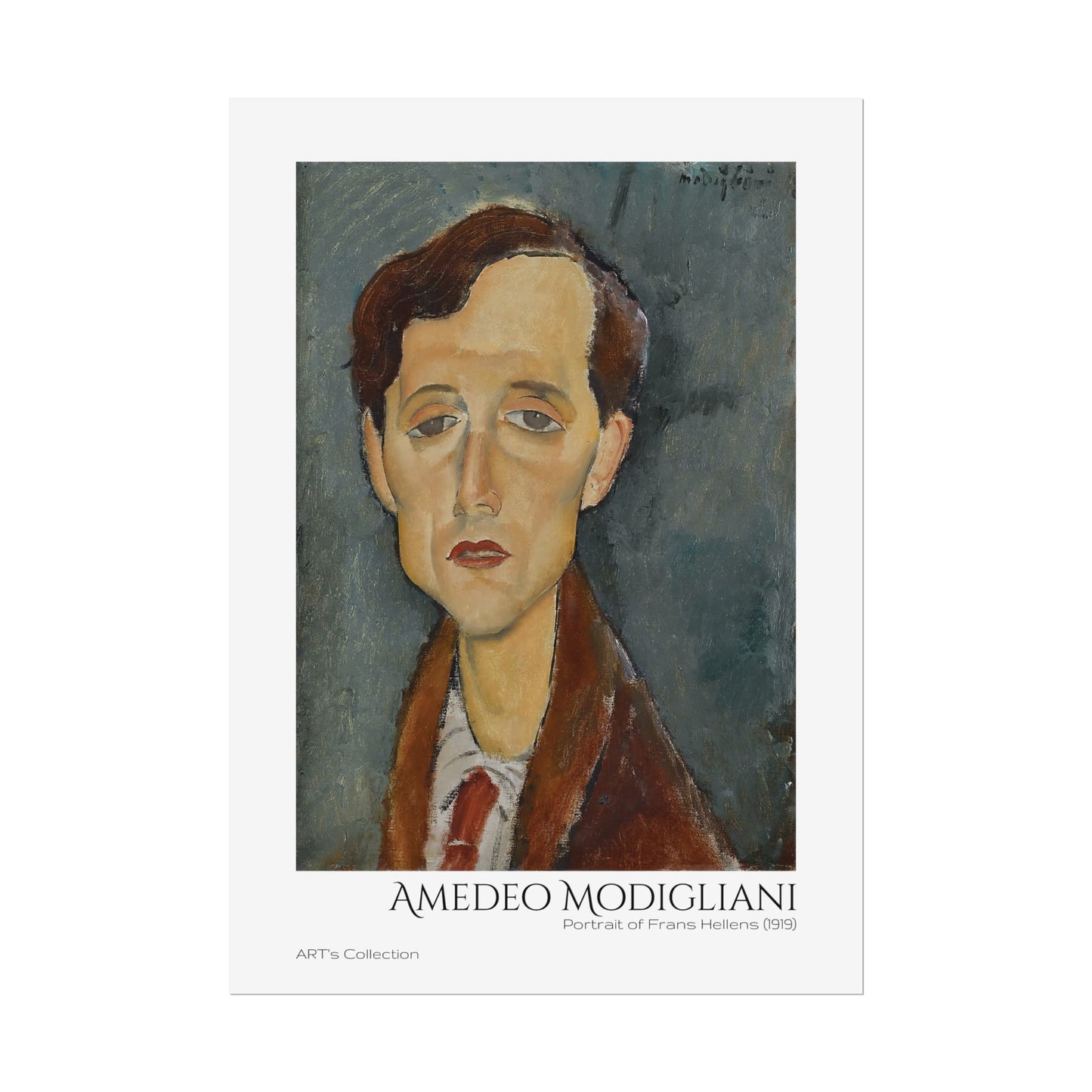 Portrait of Frans Hellens (1919) by Amedeo Modigliani / Affiche imprimée - Série ART's Collection