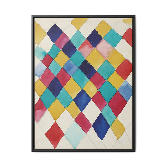 Wassily Kandinsky / Étude des couleurs avec les diamants (1913) / Toile encadrée sur caisse américaine