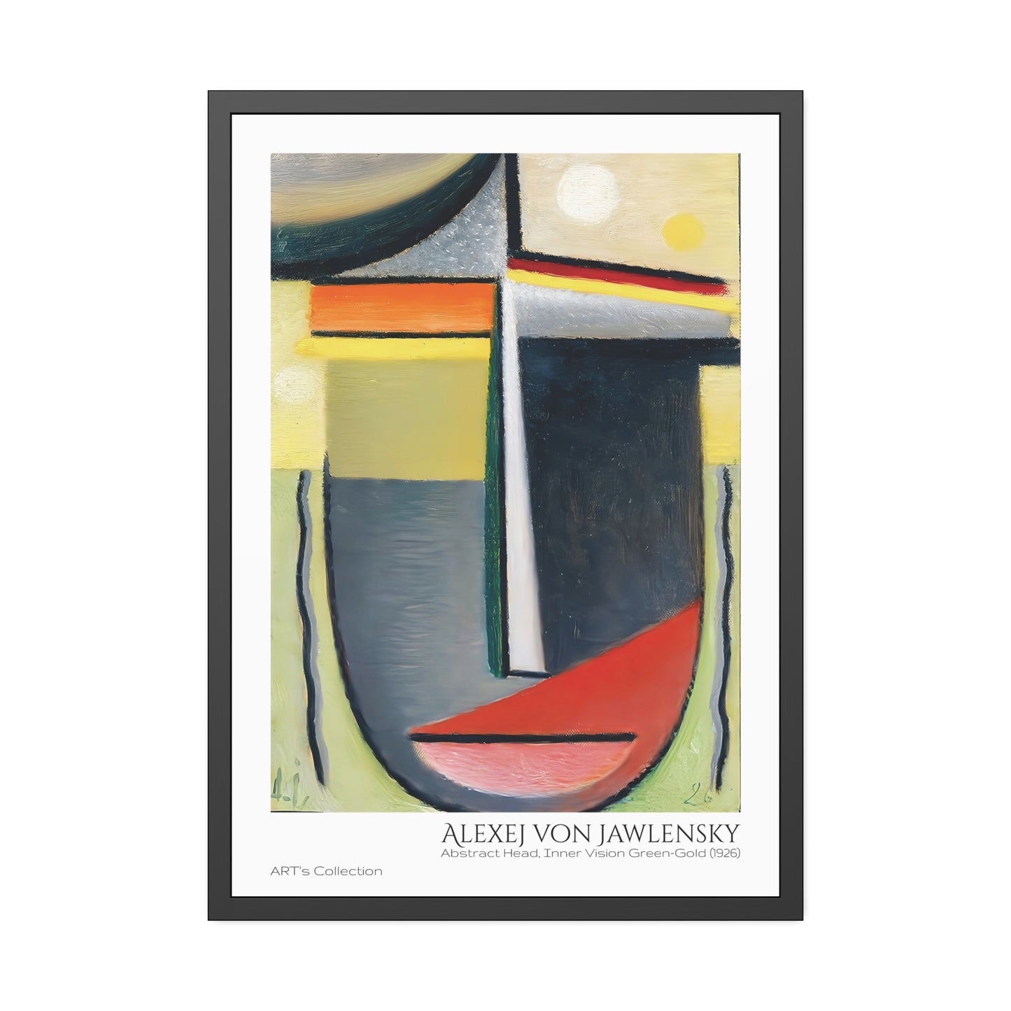 Abstract Head, Inner Vision Green-Gold (1926) by Alexej von Jawlensky / Affiche Encadrée série ART's Collection