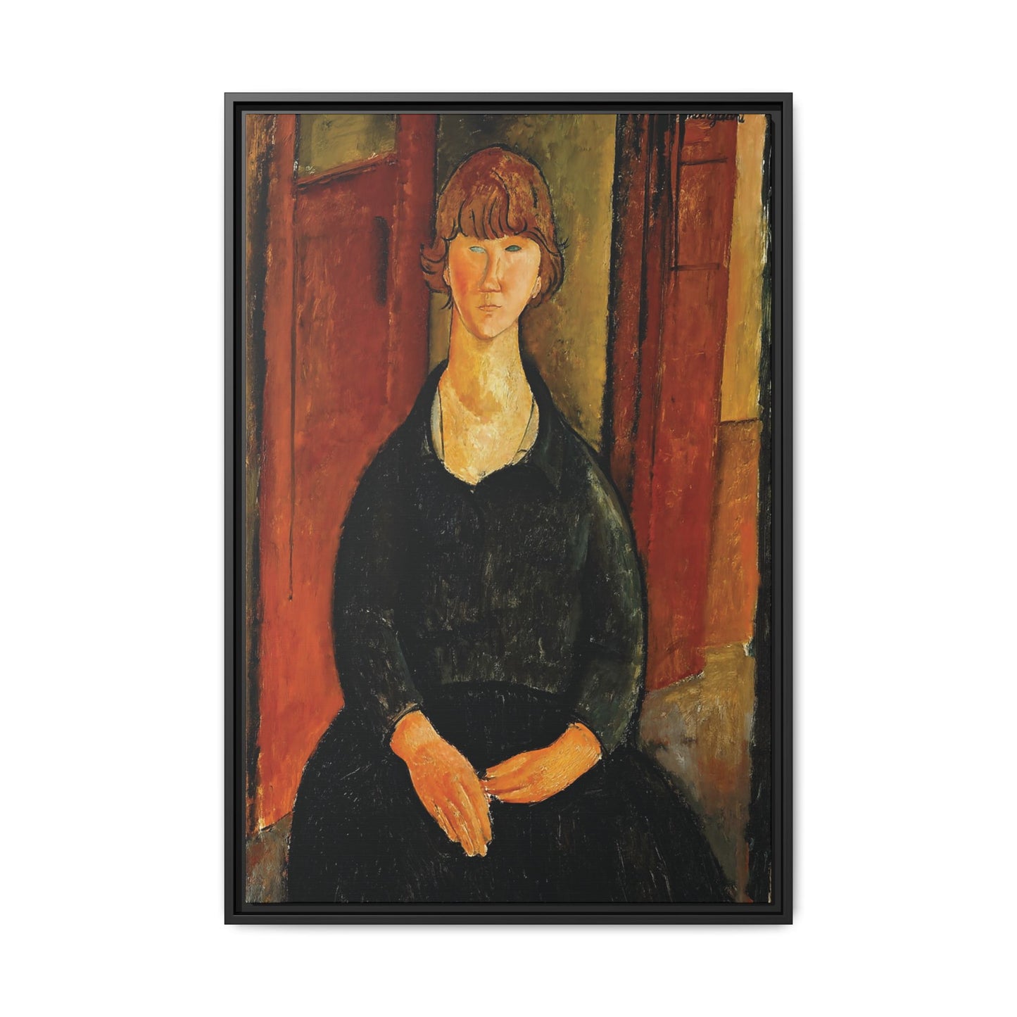 Flower Vendor (1919) by Amedeo Modigliani / Toile encadrée sur caisse américaine