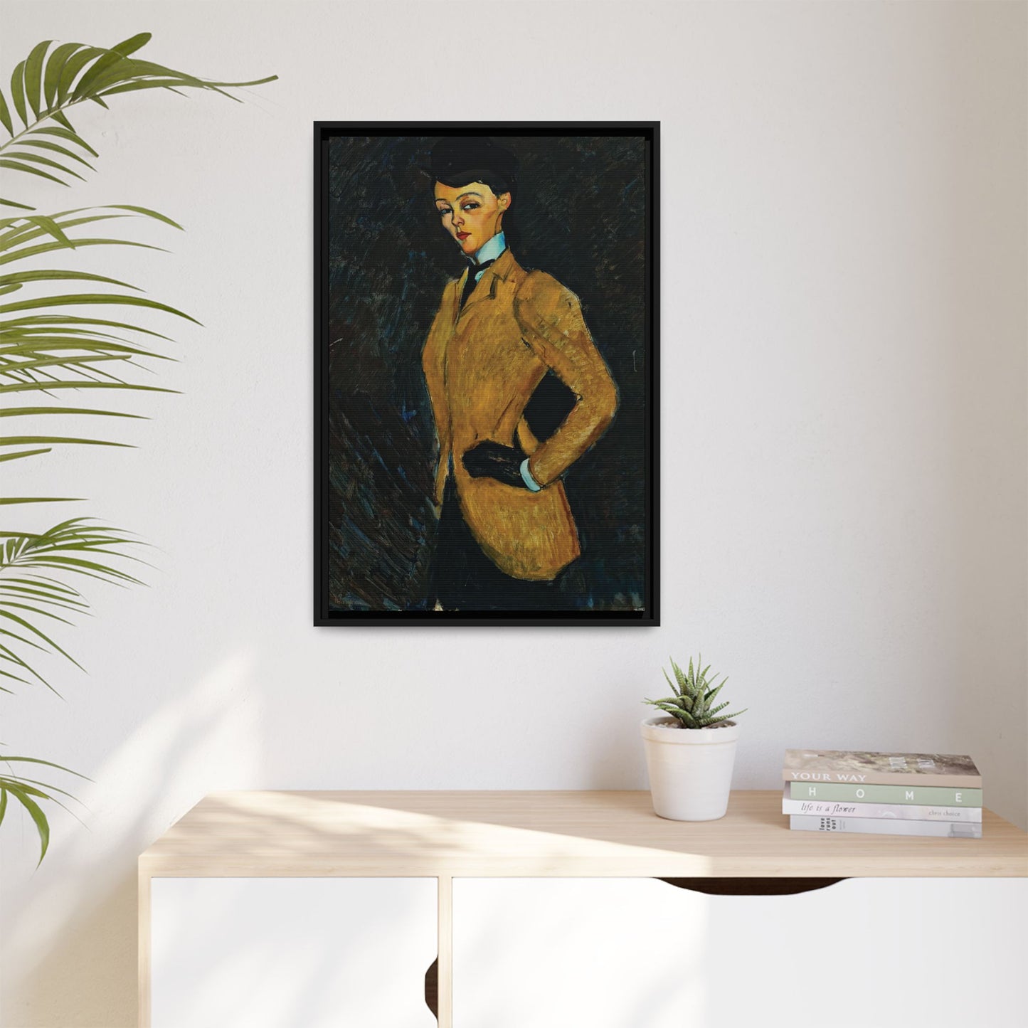 L'amazone (1909) by Amedeo Modigliani / Toile encadrée sur caisse américaine