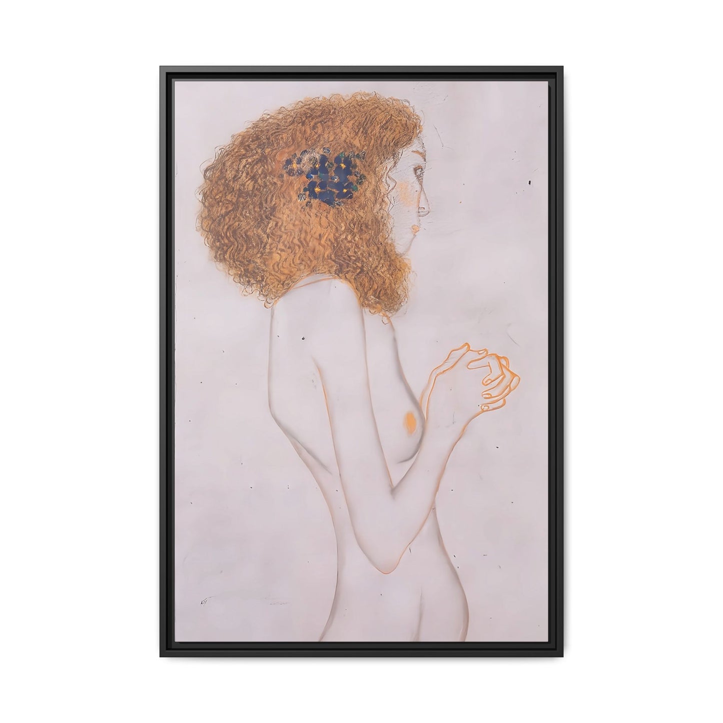Die Leiden der schwachen Menschen (1902) by Gustav Klimt / Toile encadrée sur caisse américaine