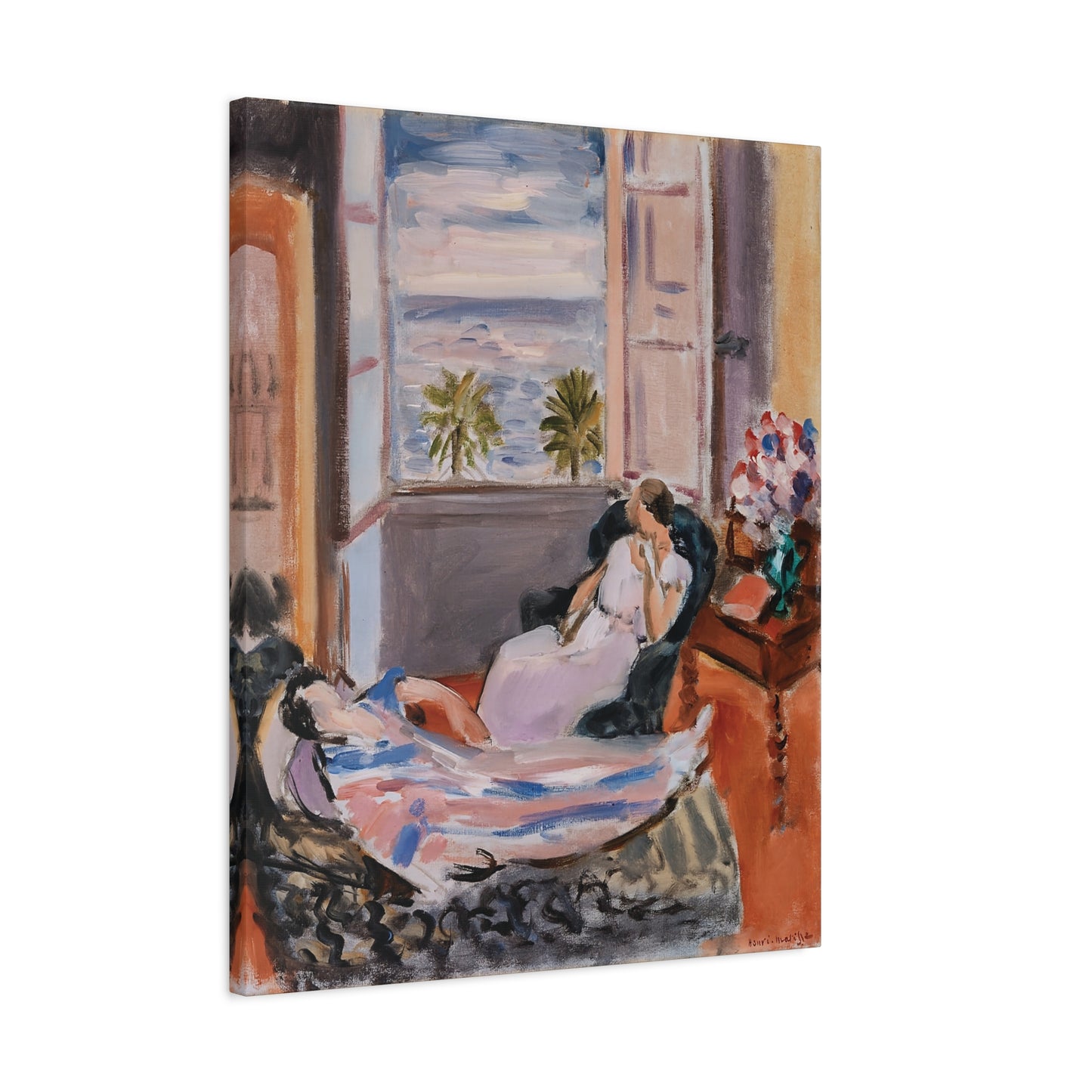 Intérieur à deux personnages, fenêtre ouverte (1922) by Henri Matisse / Reproduction Fine Art sur Toile / Epaisseur 3.2 cm - 1.25 inch