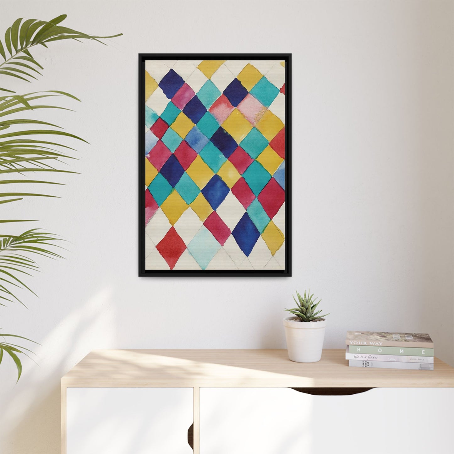 Wassily Kandinsky / Étude des couleurs avec les diamants (1913) / Toile encadrée sur caisse américaine