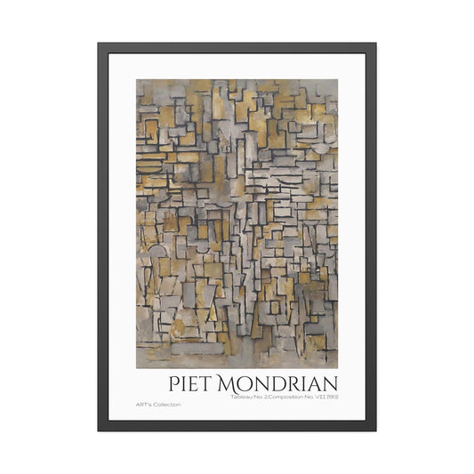 Tableau No. 2,Composition No. VII (1913) by Piet Mondrian / Affiche Encadrée série ART's Collection