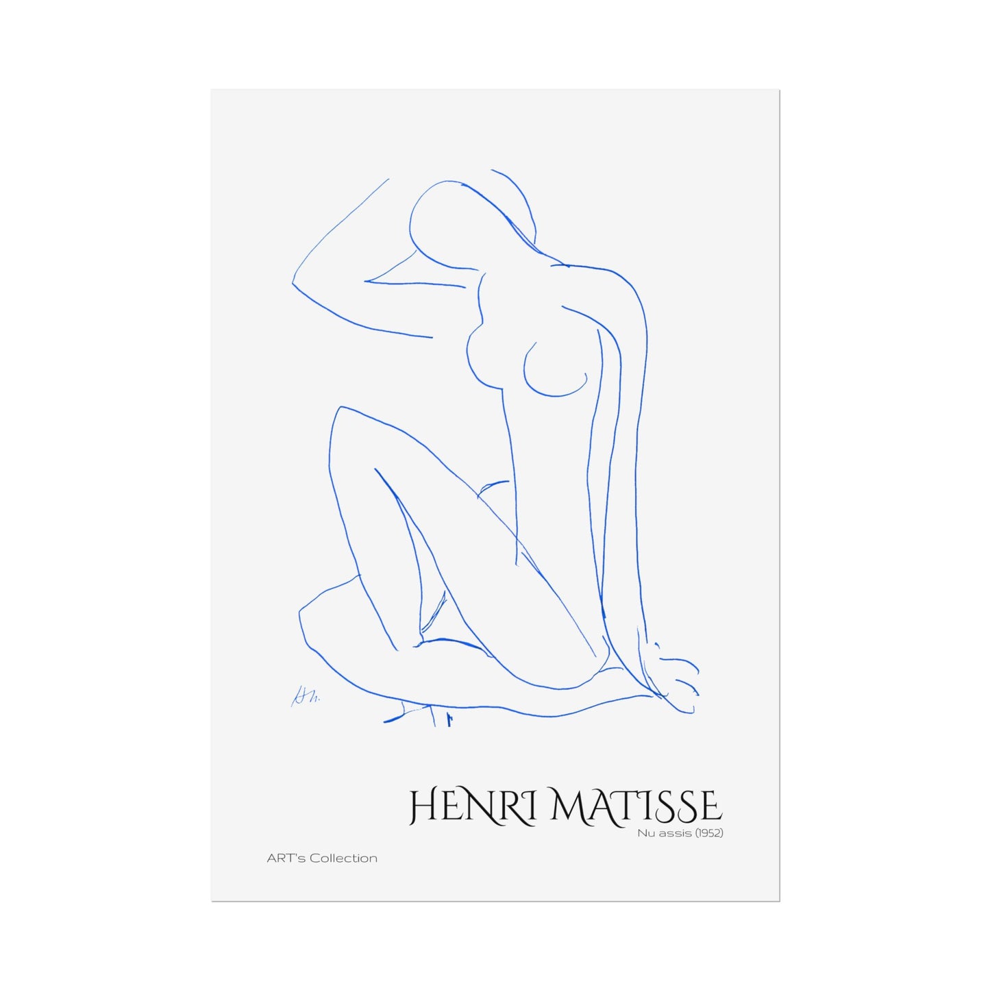 Nu assis (1952) version bleue by Henri Matisse / Affiche imprimée - Série ART's Collection
