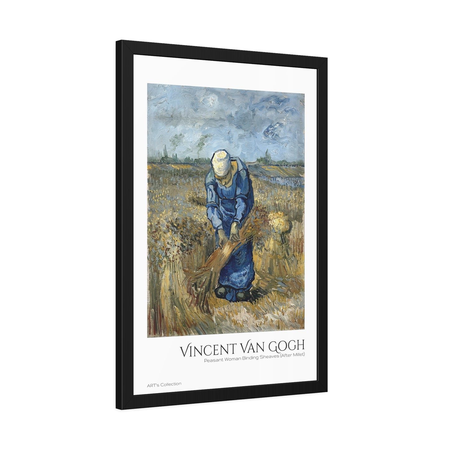 Peasant Woman Binding Sheaves (After Millet) by Vincent Van Gogh / Affiche Encadrée série ART's Collection