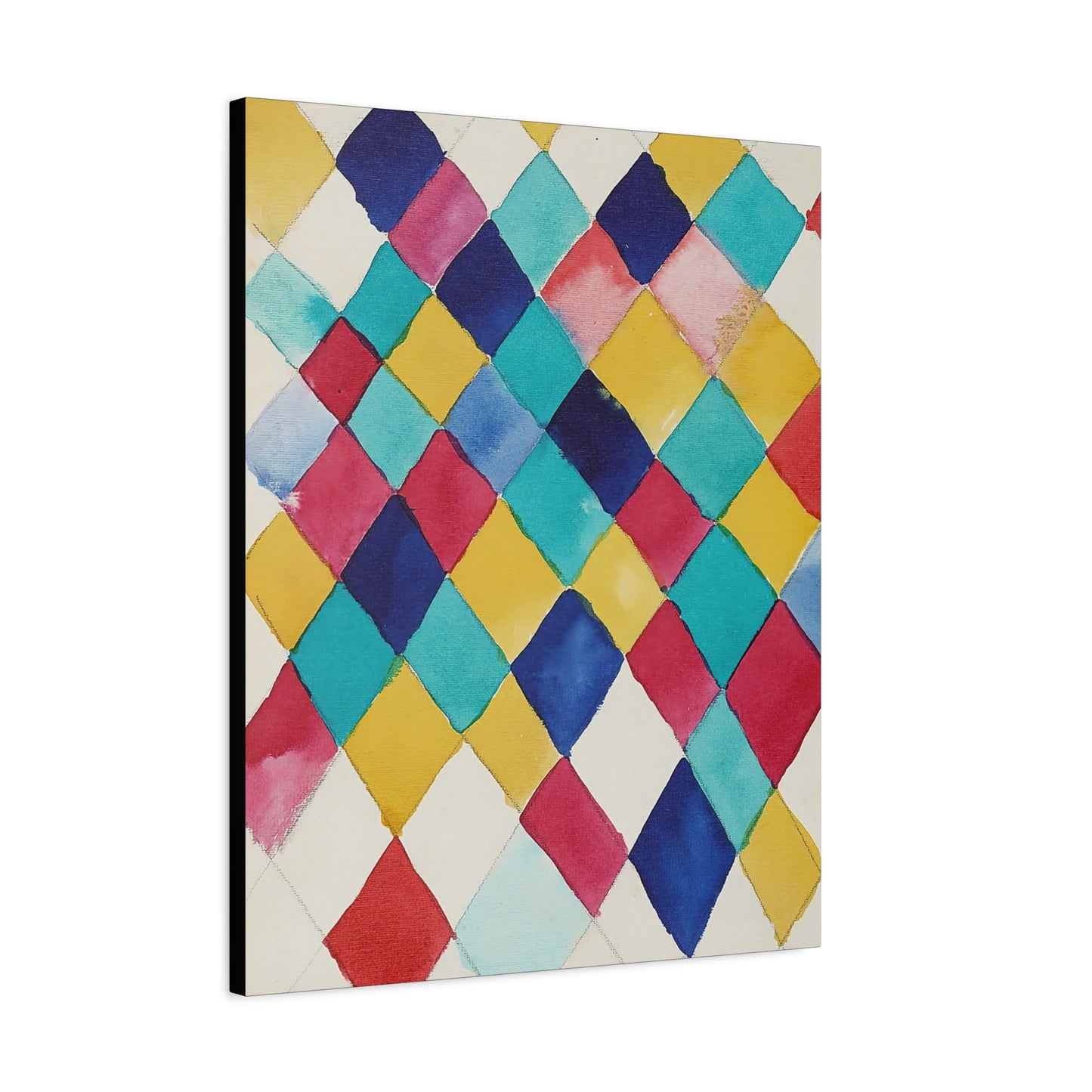 Farbstudie mit Rauten (1913) by Wassily Kandinsky / Reproduction Fine Art sur Toile / Epaisseur 3,2cm - 1'25 po