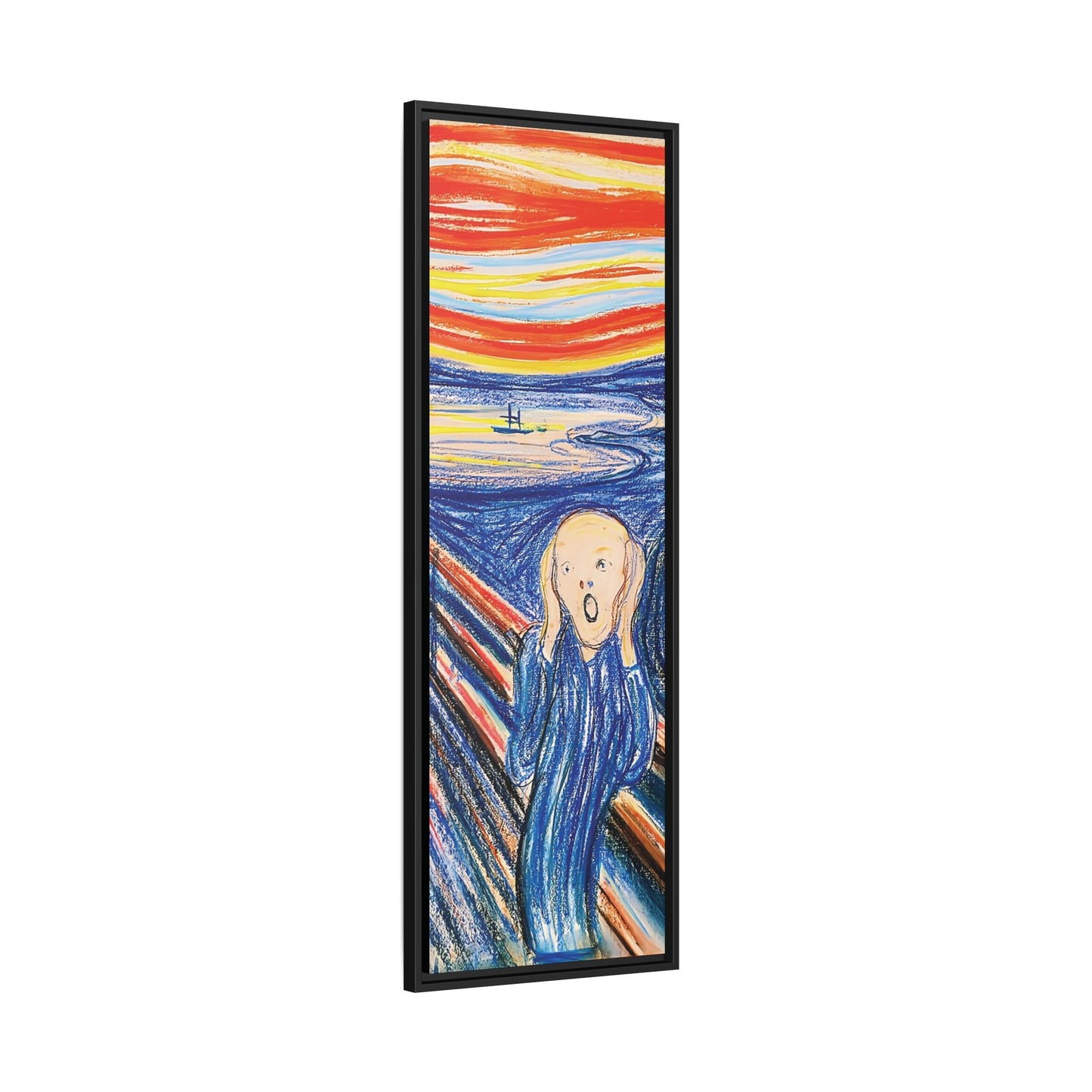 The Scream (1895) color version by Edvard Munch / Toile encadrée sur caisse américaine