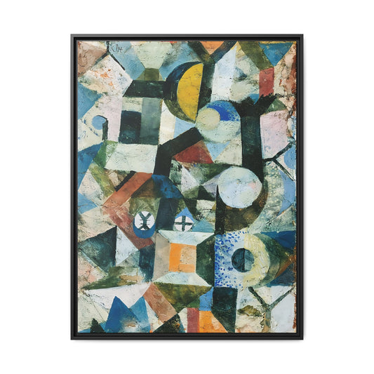 Composition with the Yellow Half-Moon and the Y (1918) by Paul Klee / Toile encadrée sur caisse américaine