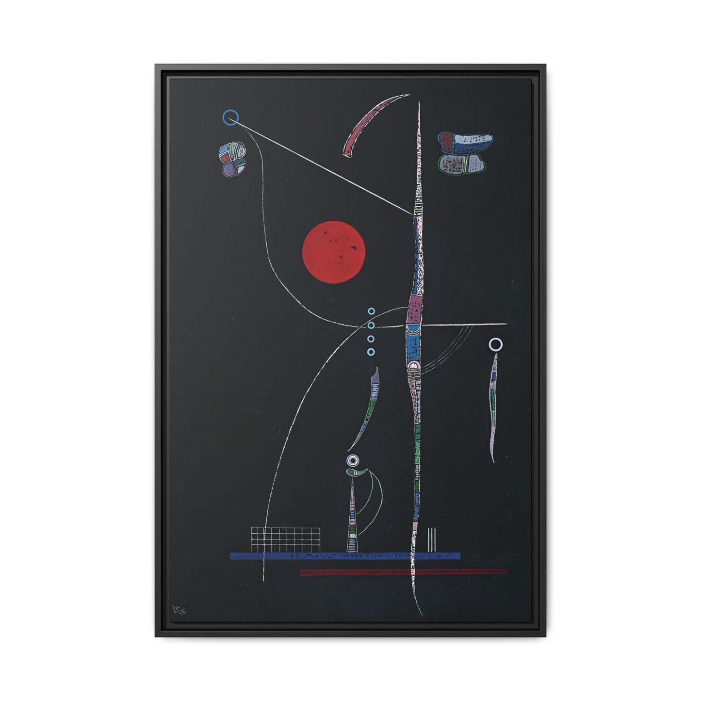 L' accent Rouge (1938) by Wassily Kandinsky / Toile encadrée sur caisse américaine