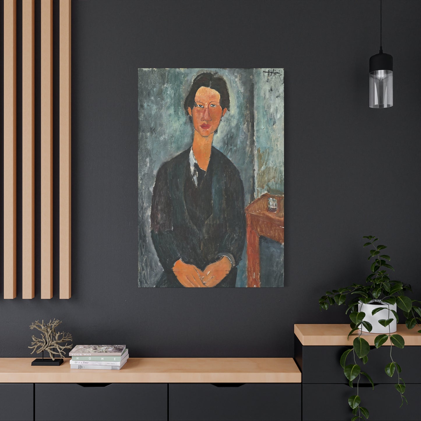 Chaim Soutine (1917) by Amedeo Modigliani / Reproduction Fine Art sur Toile / Flanc Large Epaisseur 3.2 cm - 1.25 inch