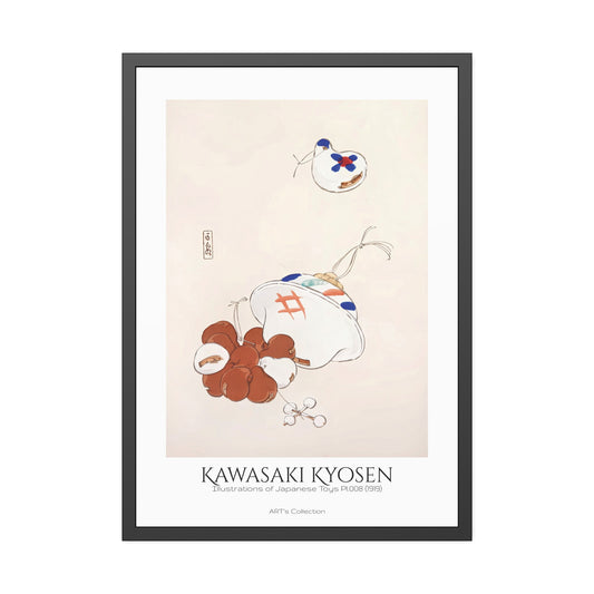 Illustrations of Japanese Toys Pl.008 (1919) by Kawasaki Kyosen / Affiche Encadrée série ART's Collection