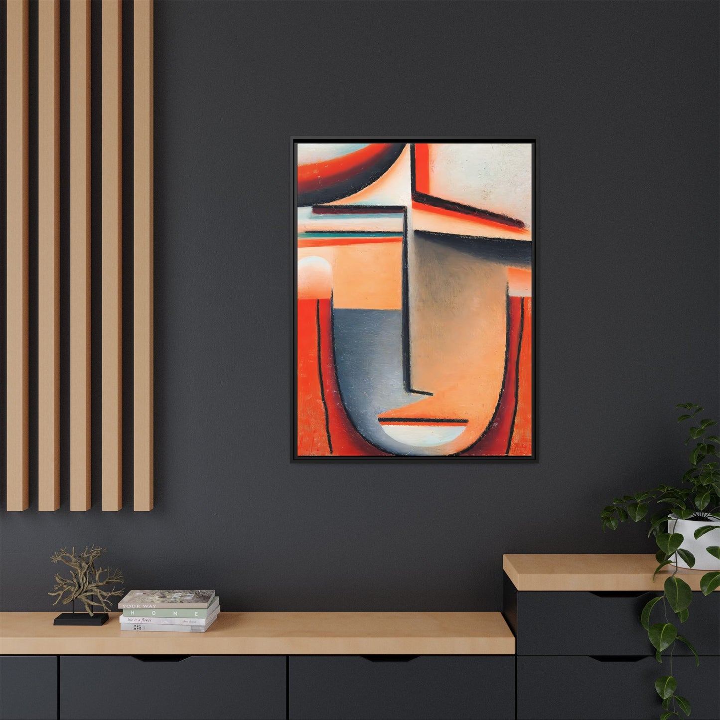 Abstract Head -Tragic (1928) by Alexej von Jawlensky / Toile encadrée sur caisse américaine