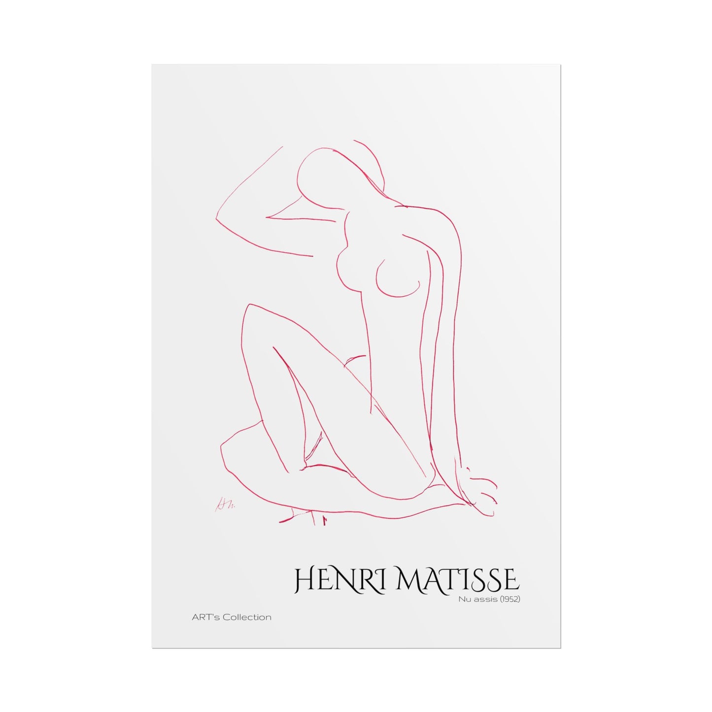 Nu assis (1952) version rouge by Henri Matisse / Affiche imprimée - Série ART's Collection