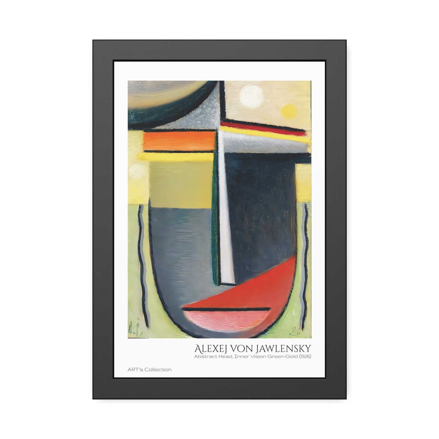 Abstract Head, Inner Vision Green-Gold (1926) by Alexej von Jawlensky / Affiche Encadrée série ART's Collection