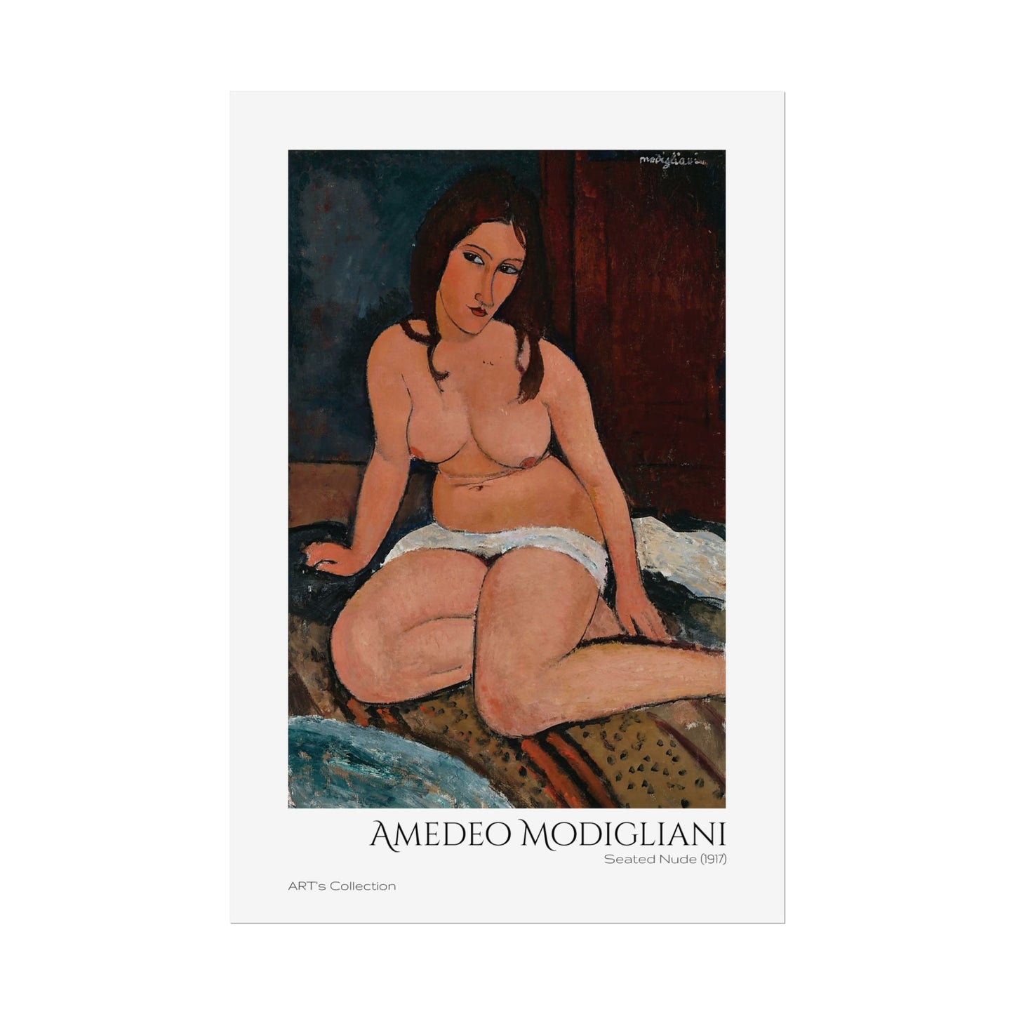 Seated Nude (1917) by Amedeo Modigliani / Affiche imprimée - Série ART's Collection