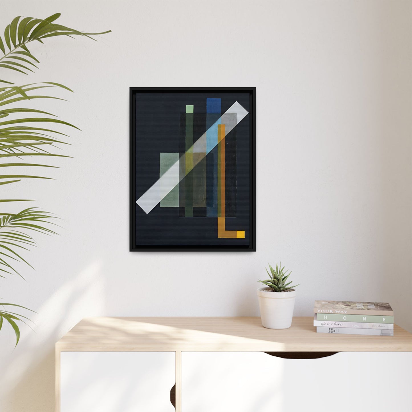 Construction (1924) by László Moholy-Nagy / Toile encadrée sur caisse américaine